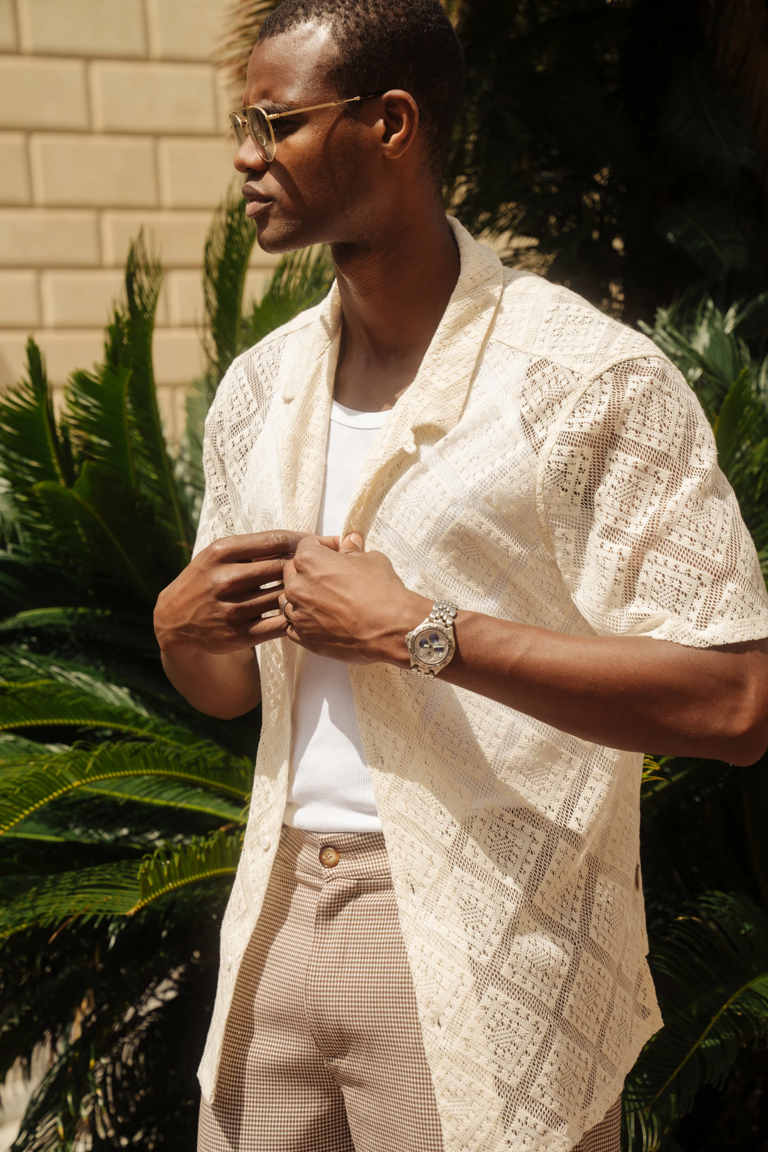 LACE VACATION SHIRT - CREAM sold by Bound product image thumbnail 2