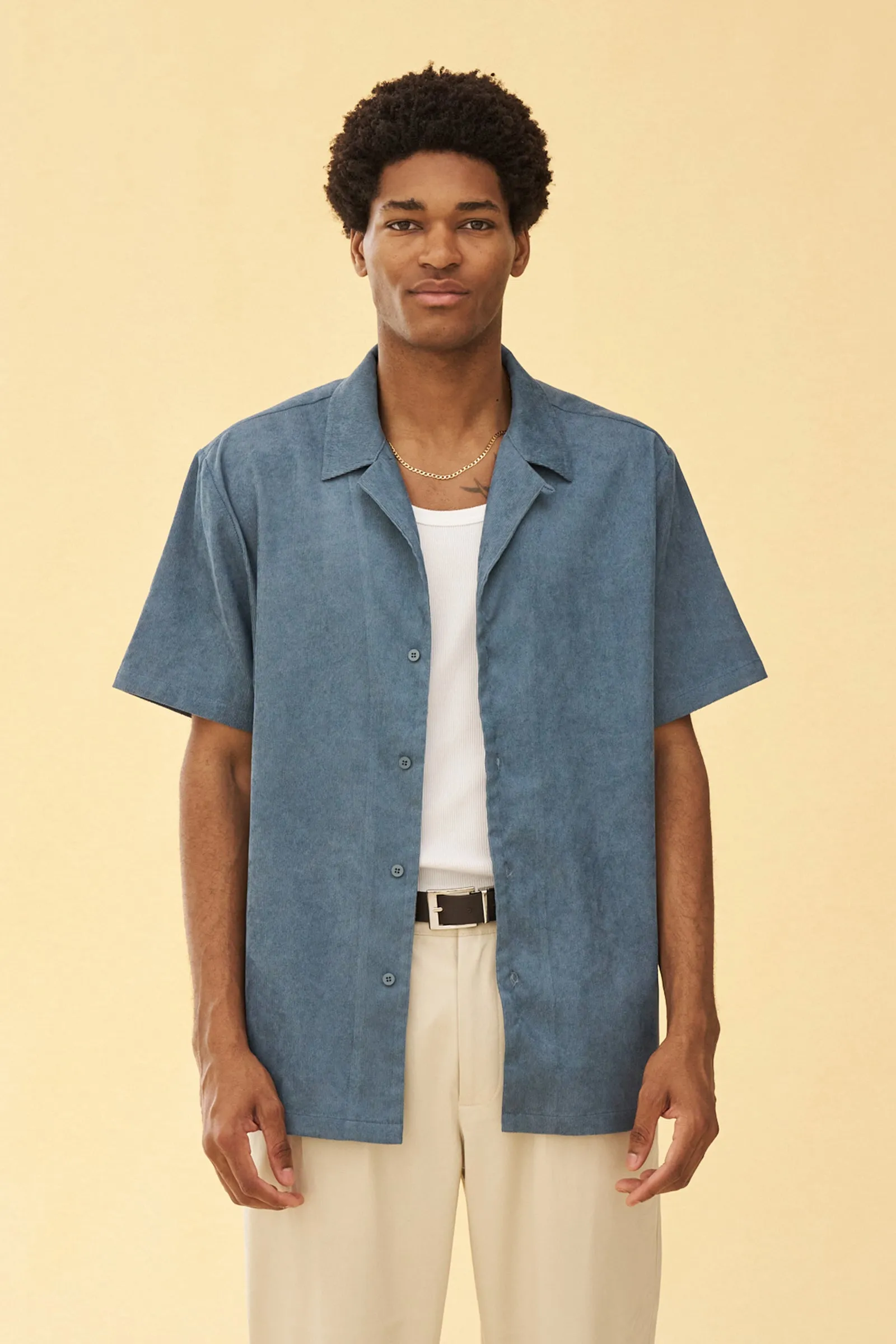 AIRFORCE BLUE CORD TOWEL SS SHIRT sold by Bound