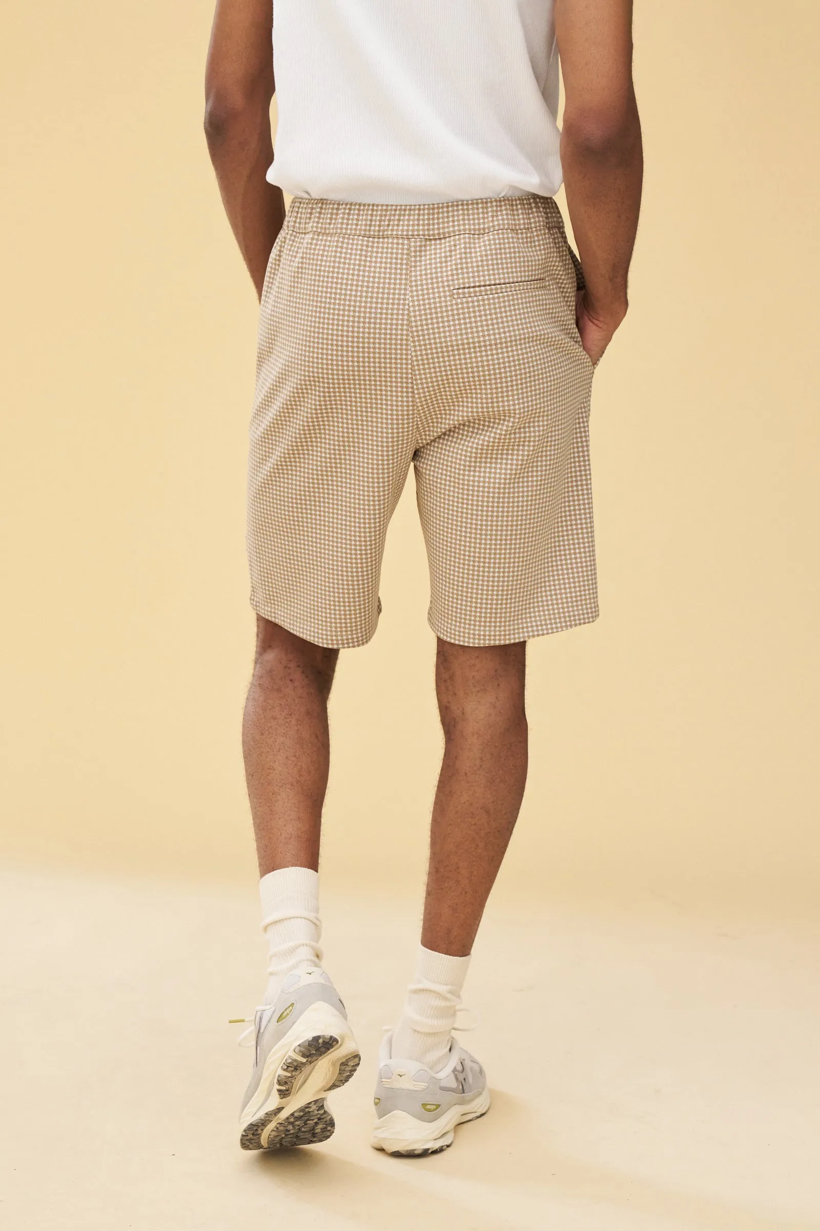 BEIGE DOGTOOTH JACQUARD SHORTS sold by Bound product image thumbnail 4
