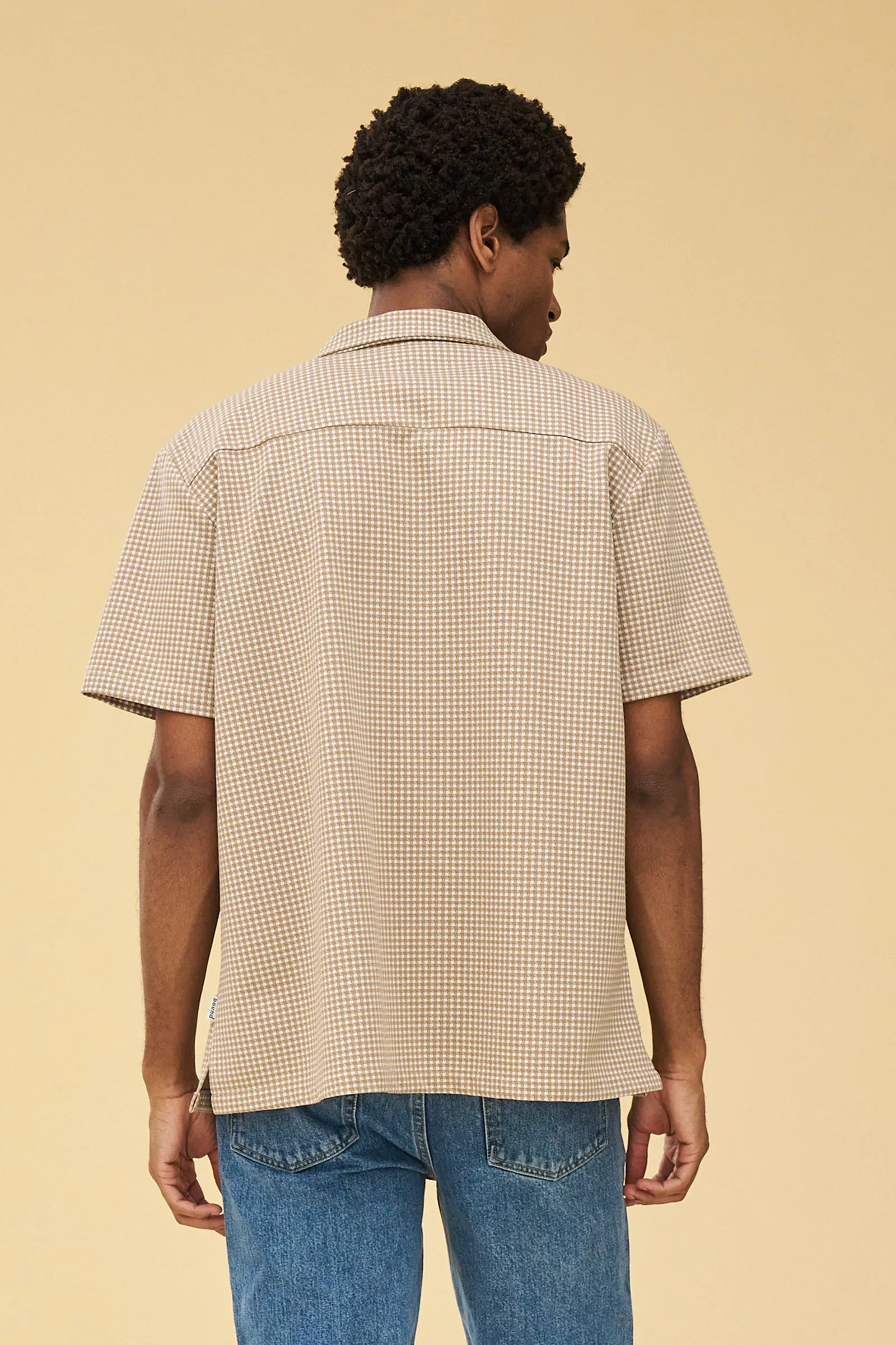 BEIGE DOGTOOTH JACQUARD CUBAN SHIRT sold by Bound product image thumbnail 4