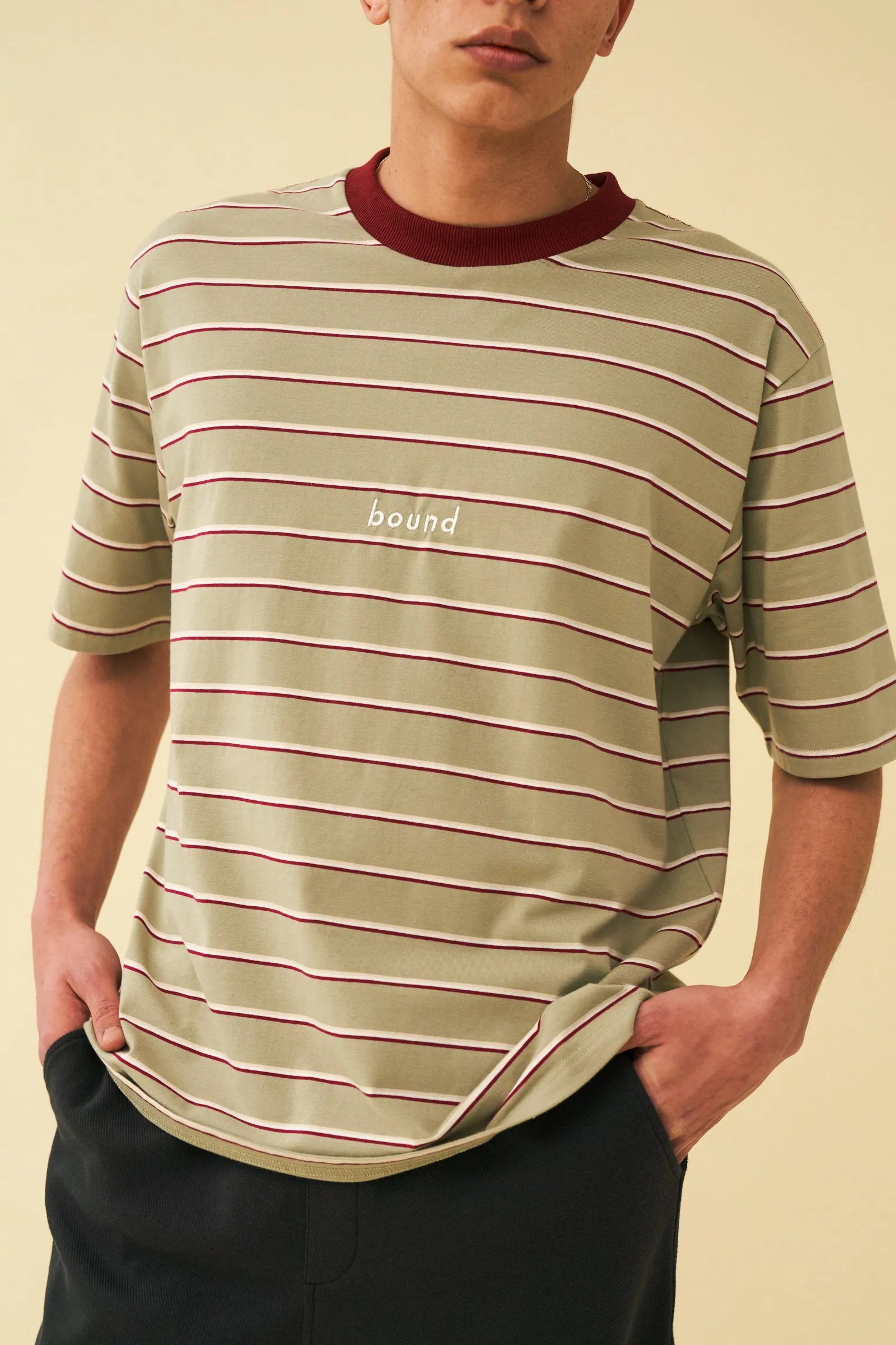SAGE STRIPE TEE sold by Bound product image thumbnail 2