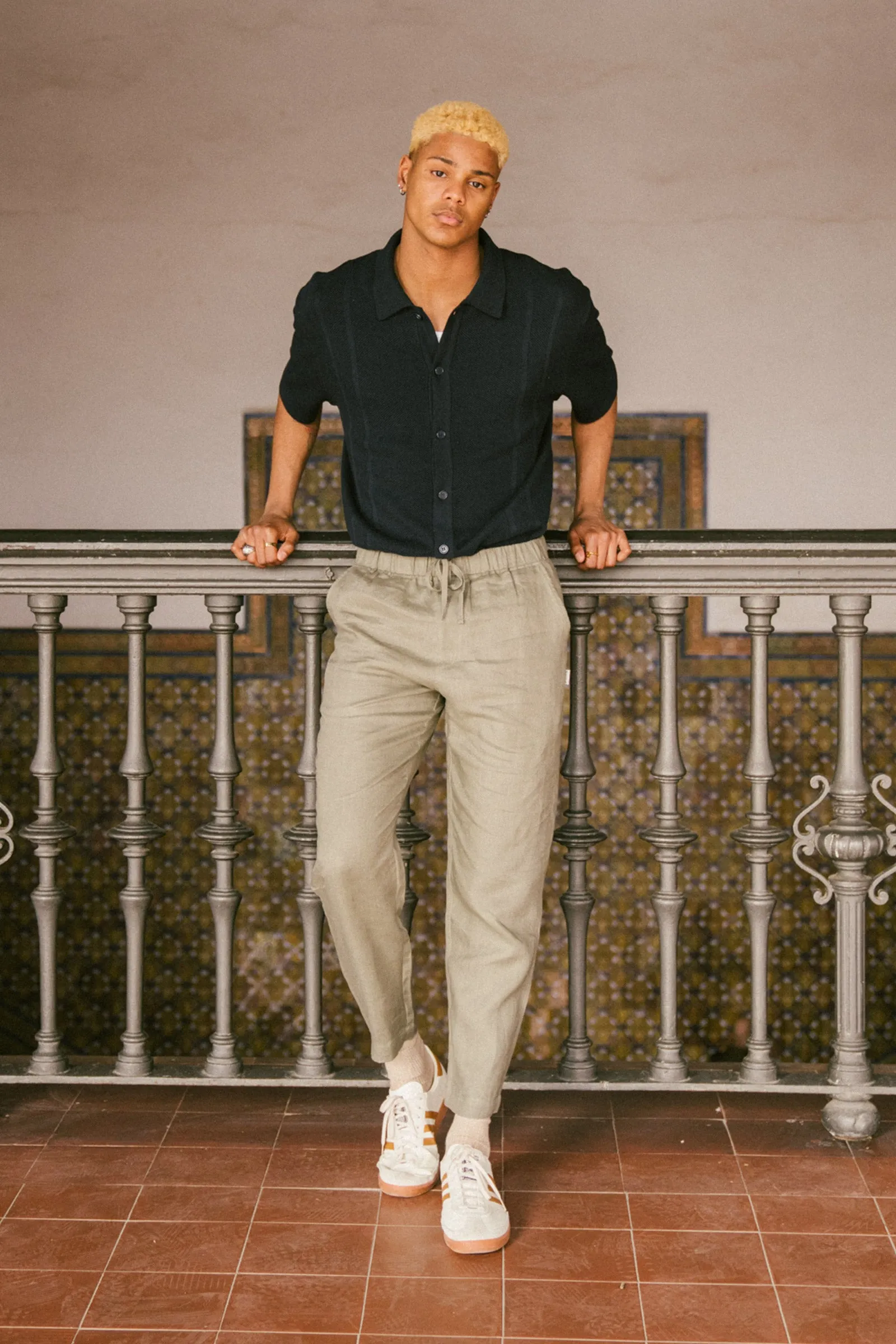 STANLEY WAFFLE KNIT POLO - NAVY sold by Bound product image thumbnail 5