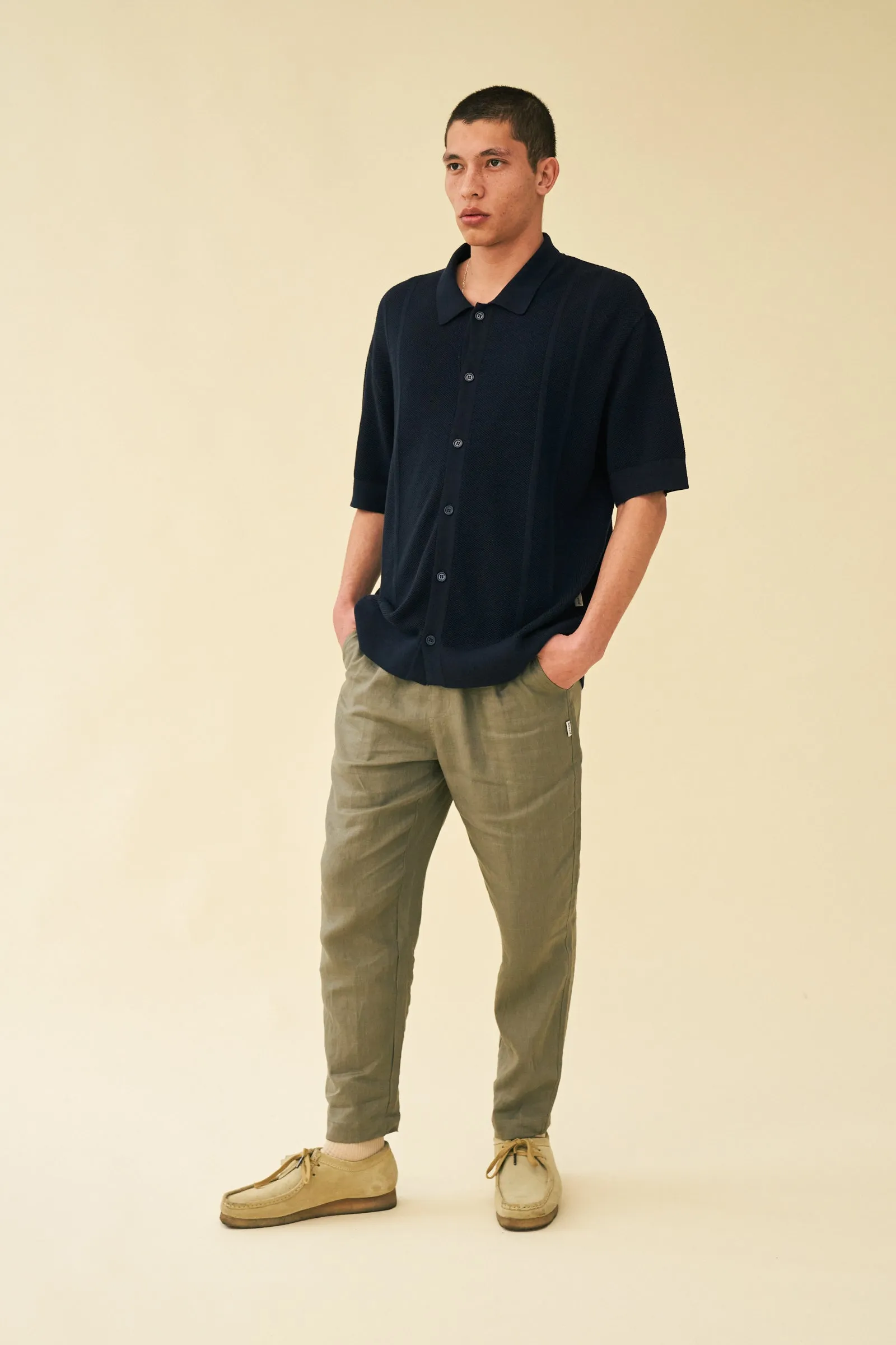 STANLEY WAFFLE KNIT POLO - NAVY sold by Bound product image thumbnail 3