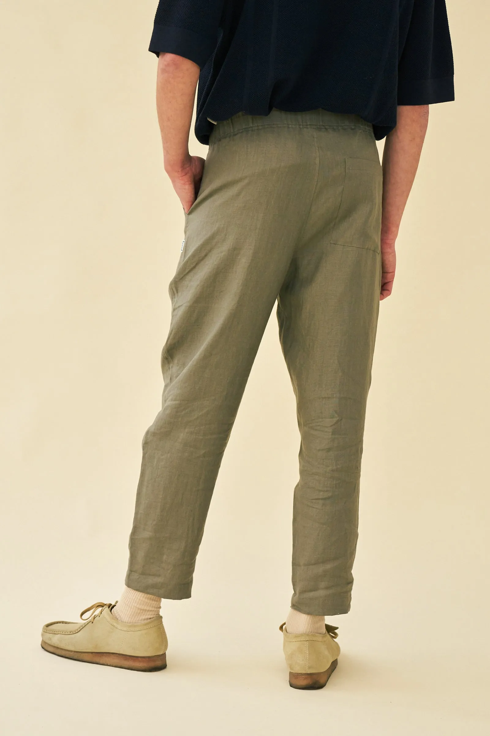 SEVILLE LINEN TROUSERS - KHAKI sold by Bound product image thumbnail 2