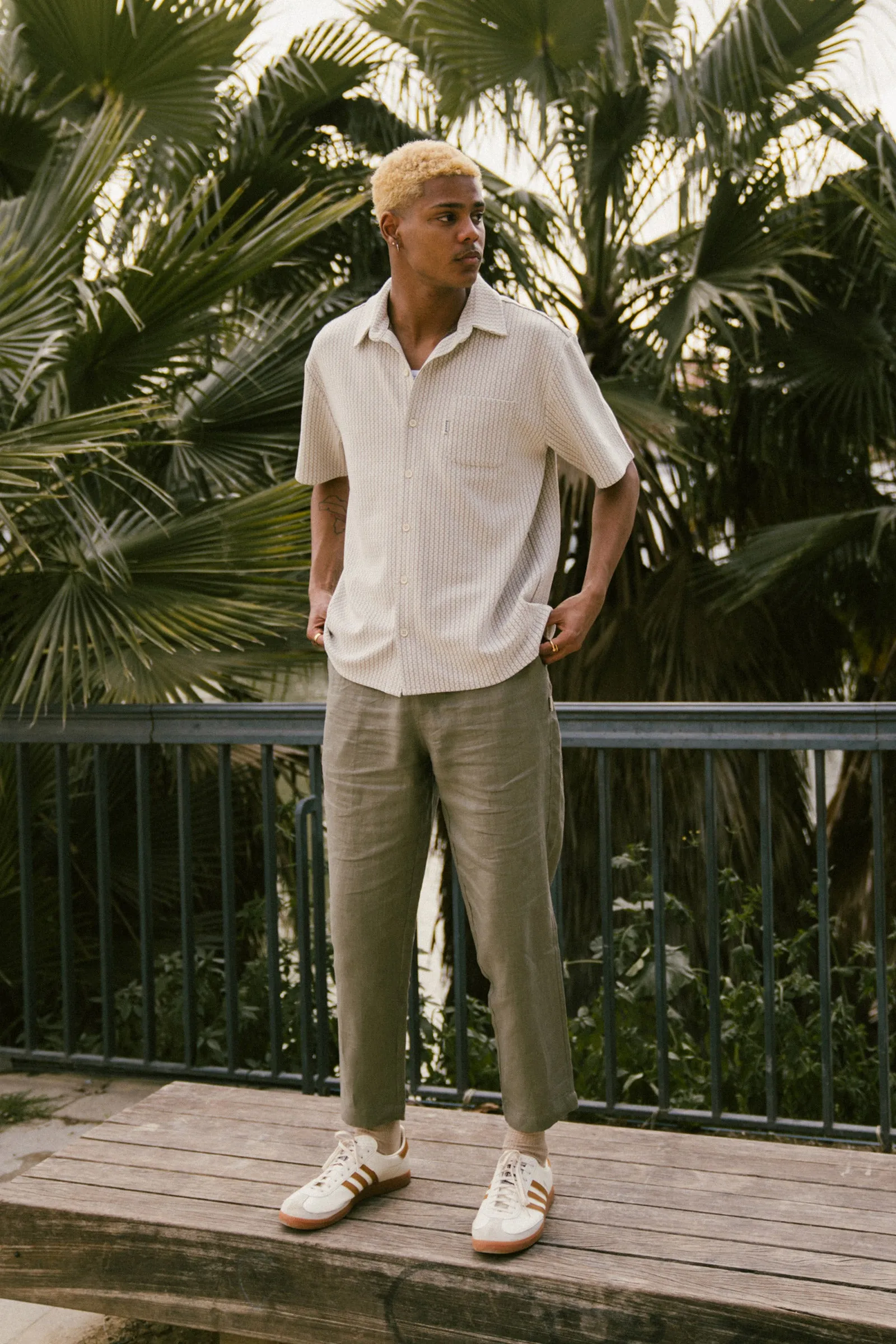SEVILLE LINEN TROUSERS - KHAKI sold by Bound product image thumbnail 4