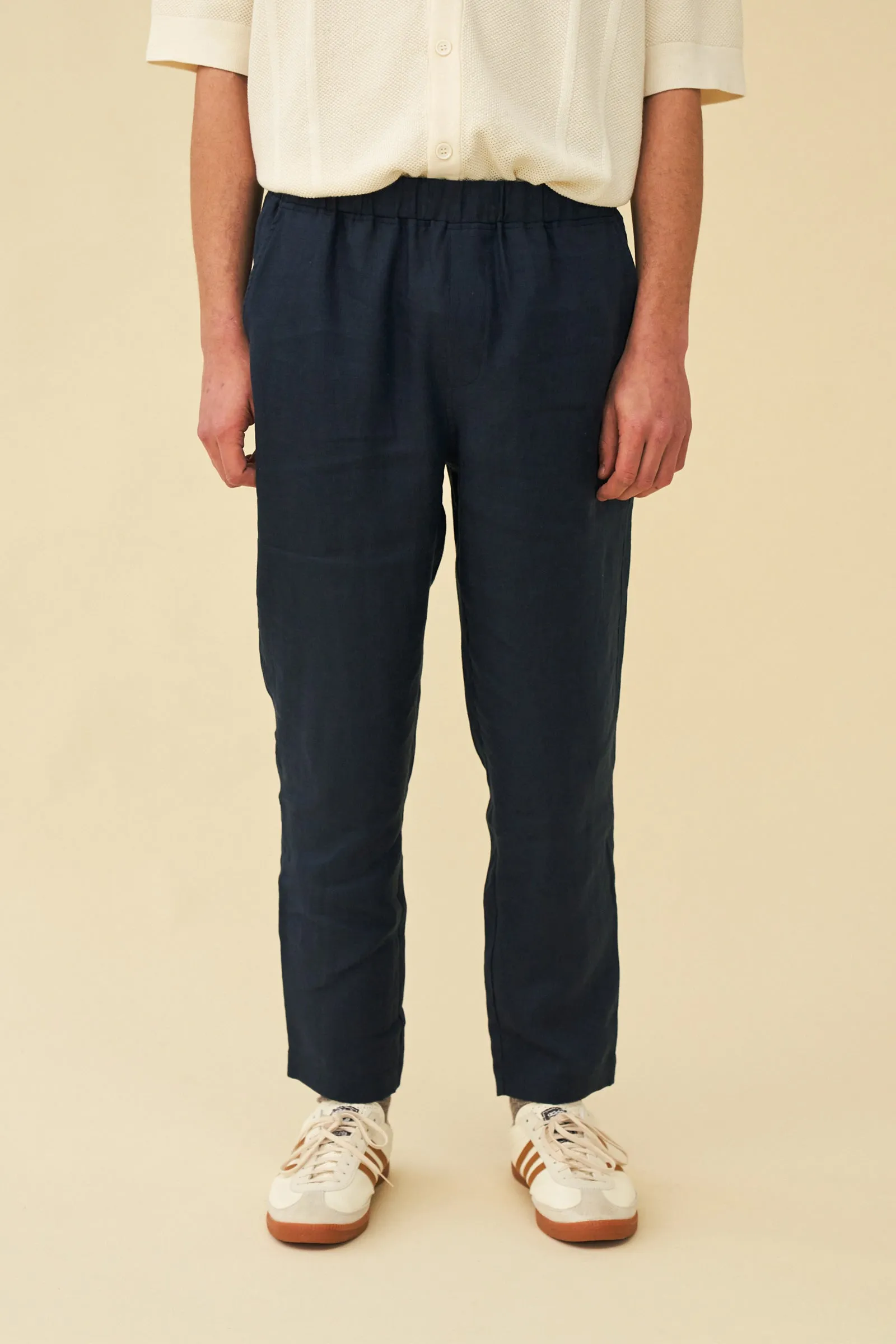 SEVILLE LINEN TROUSERS - NAVY sold by Bound
