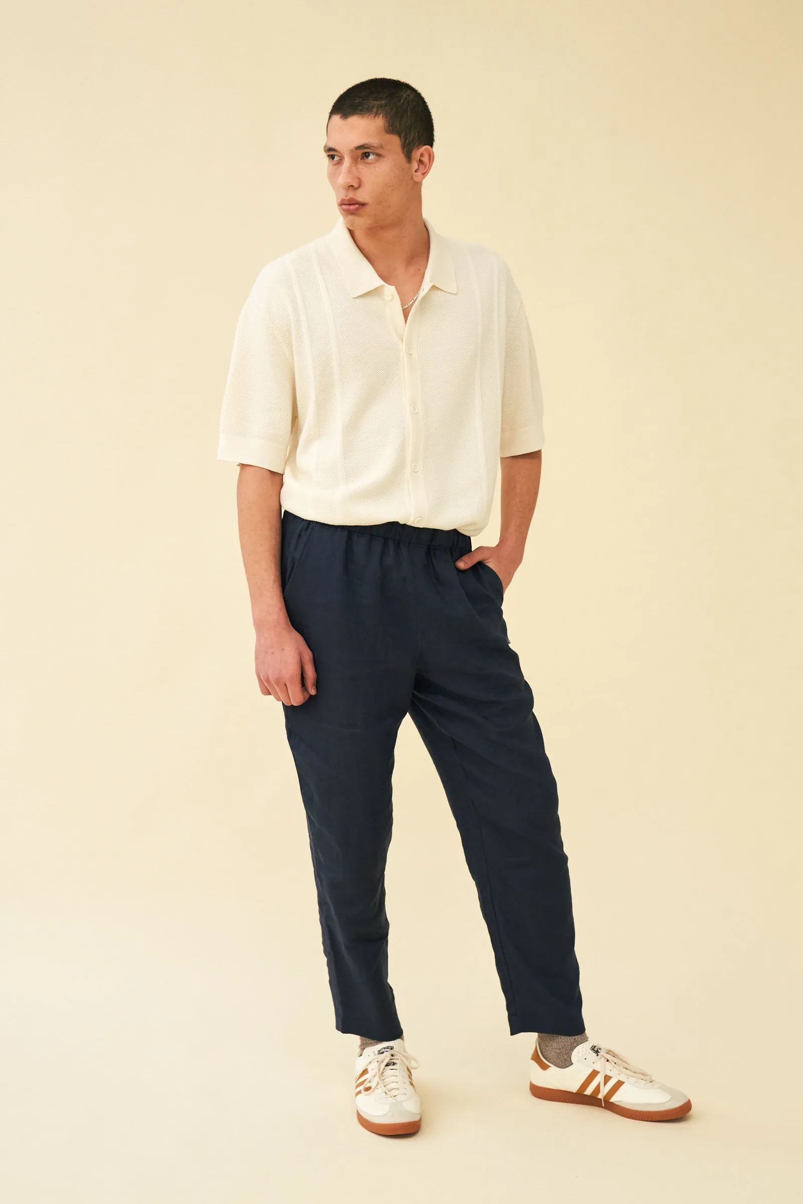 SEVILLE LINEN TROUSERS - NAVY sold by Bound product image thumbnail 3