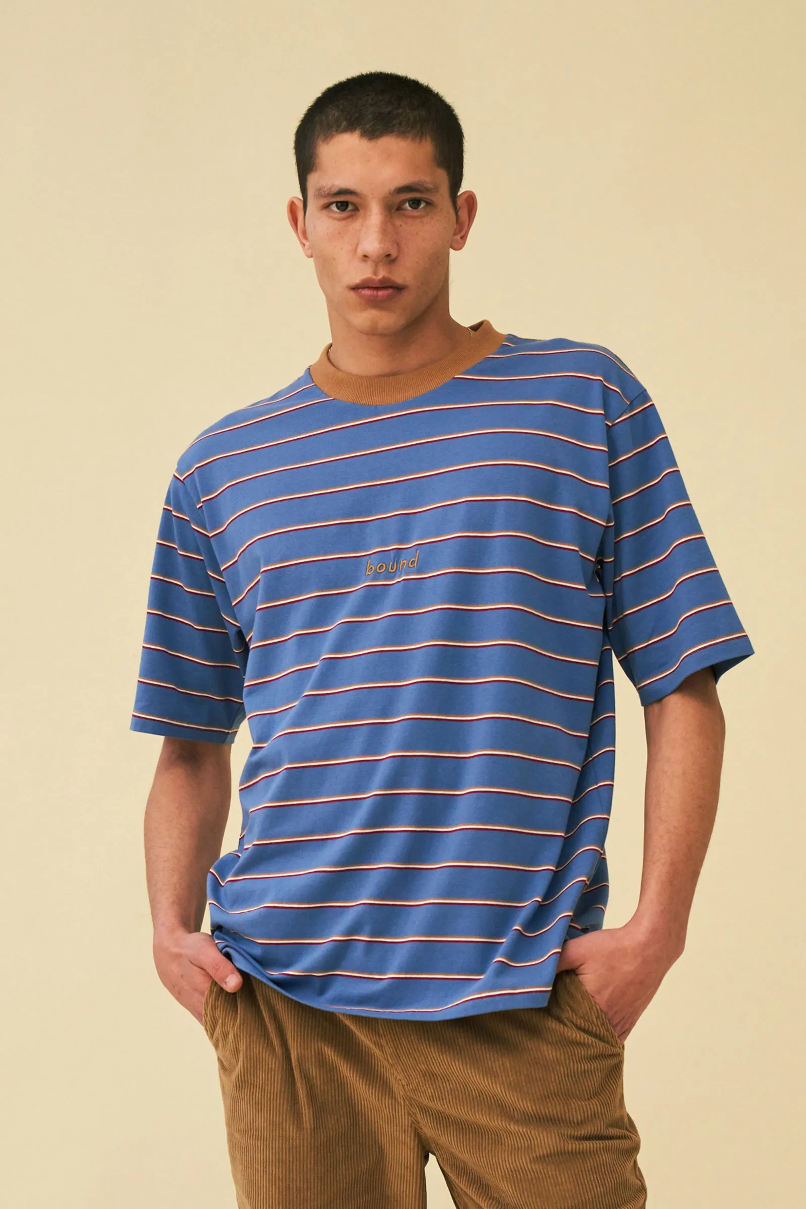 SAPPHIRE BLUE STRIPE TEE sold by Bound