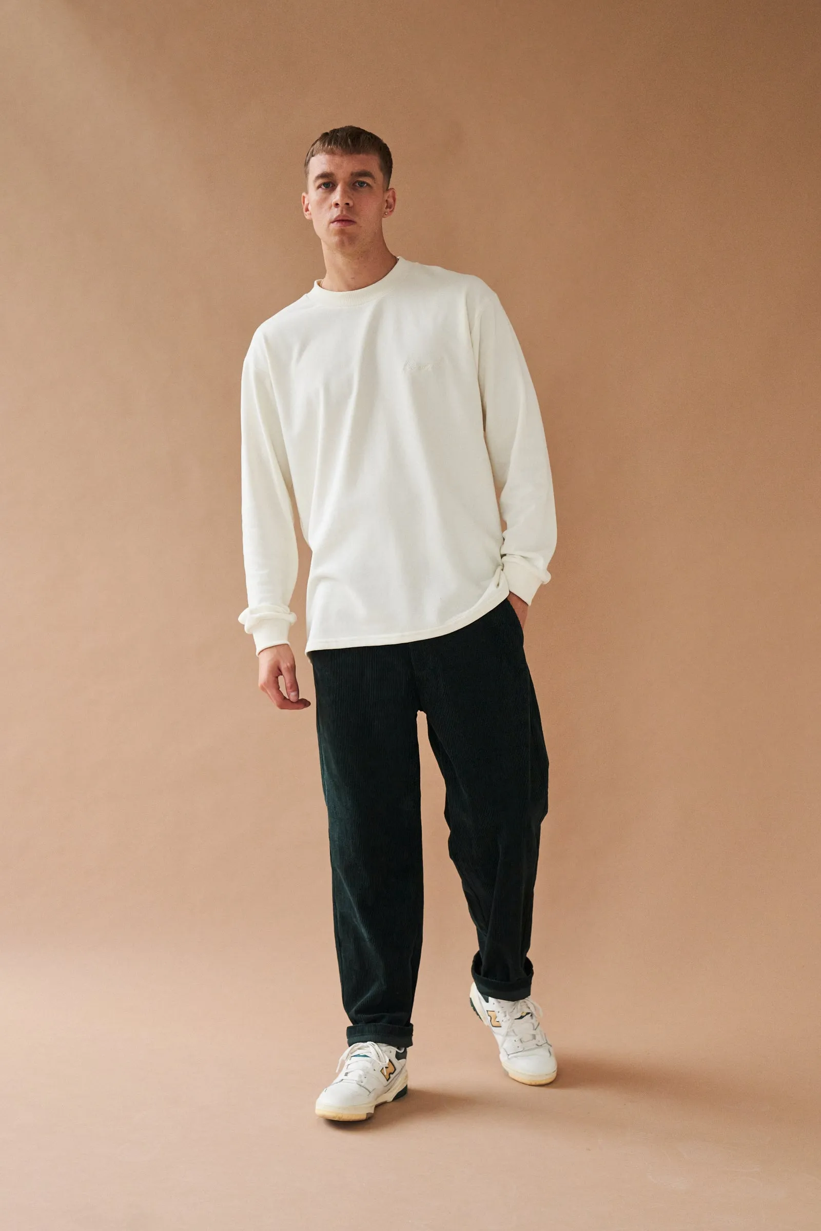 ECRU SCRIPT EMBROIDERED LONGSLEEVE TEE sold by Bound product image thumbnail 4