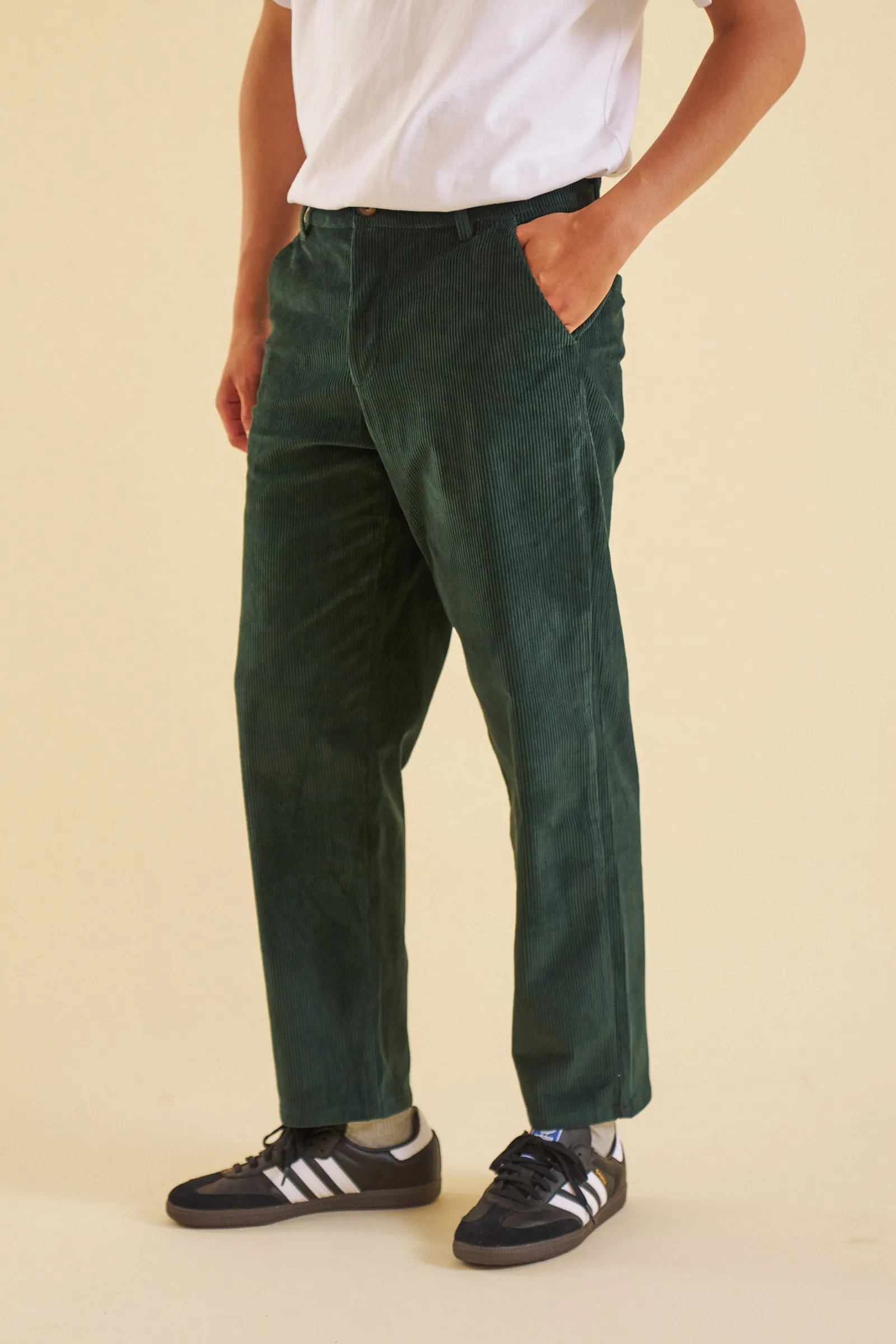 PINE GREEN CORDUROY TROUSERS sold by Bound