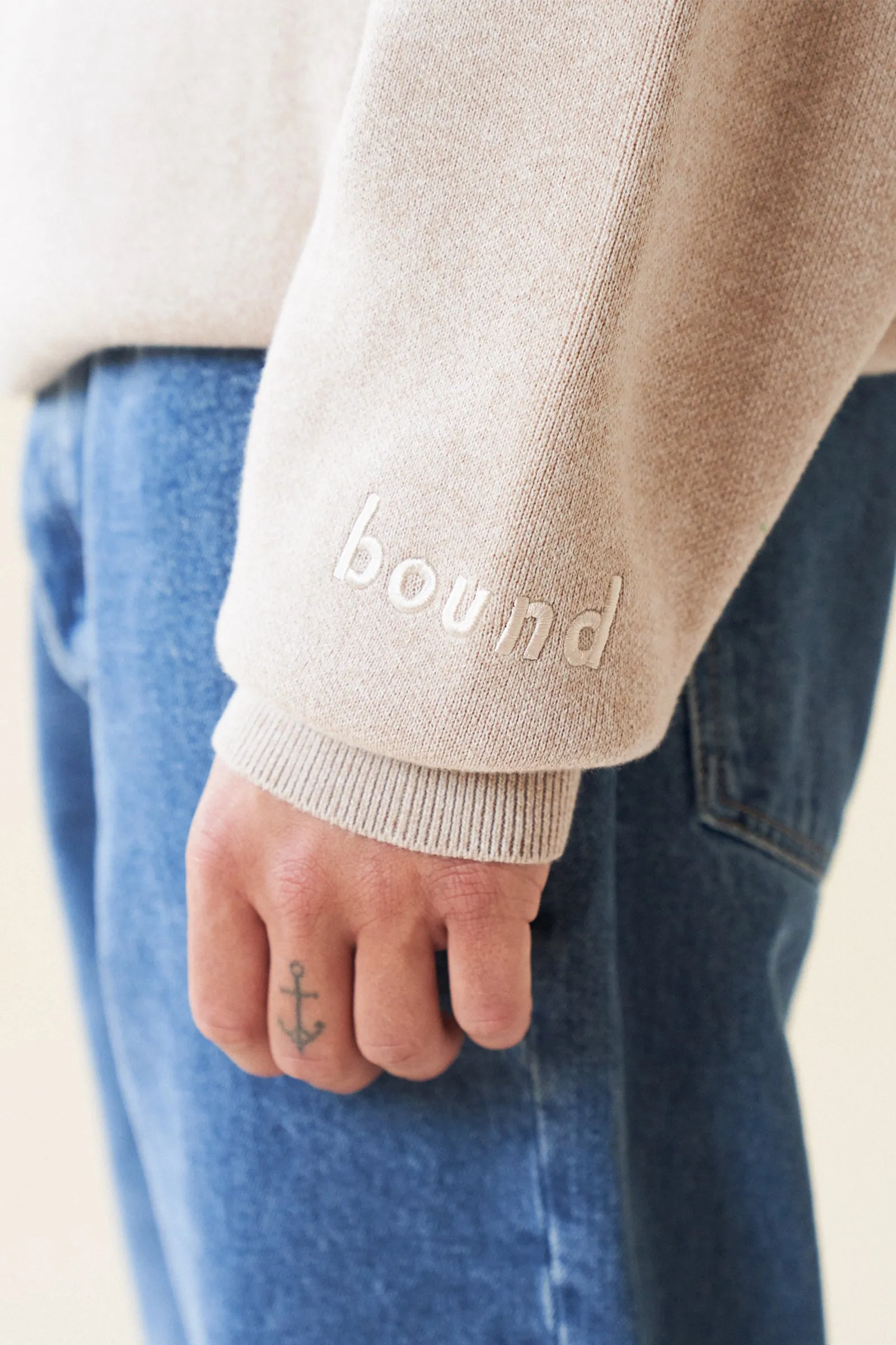 MARLOWE MARL KNIT SWEATER - OAT sold by Bound product image thumbnail 4