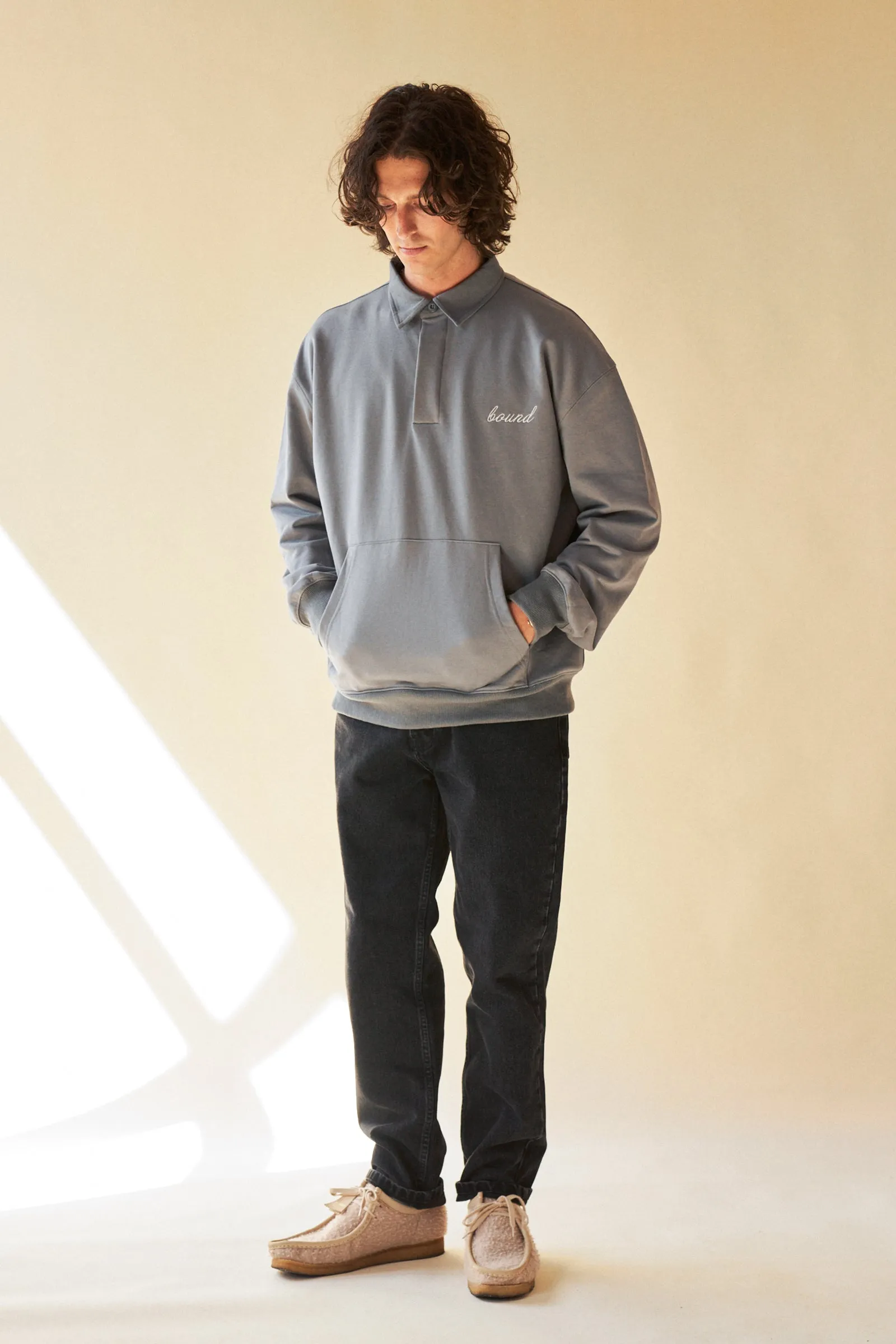 SAGE GREY RUGBY POLO SWEATER sold by Bound product image thumbnail 2