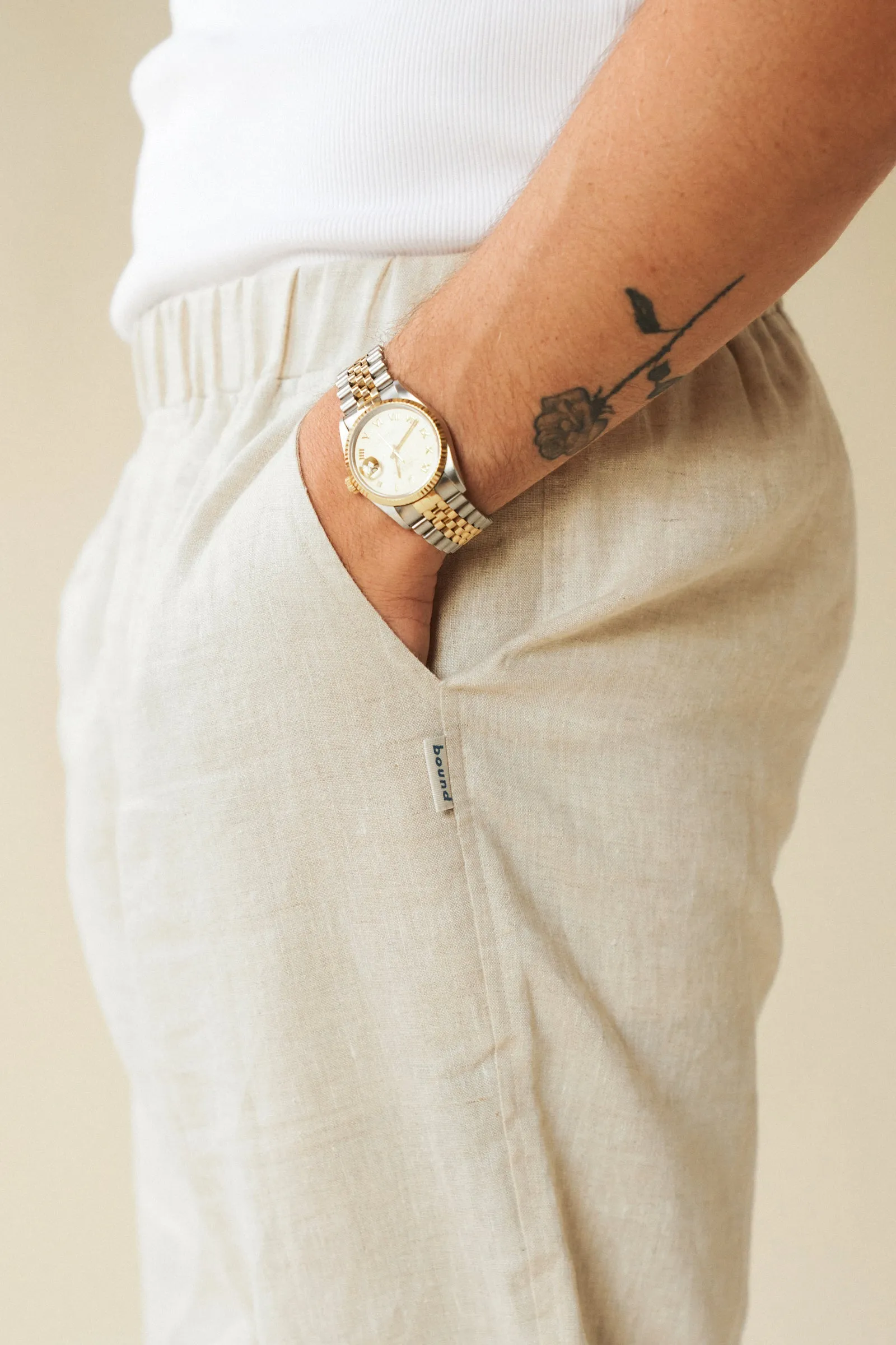 ALFAMA LINEN TROUSERS - SAND sold by Bound product image thumbnail 4