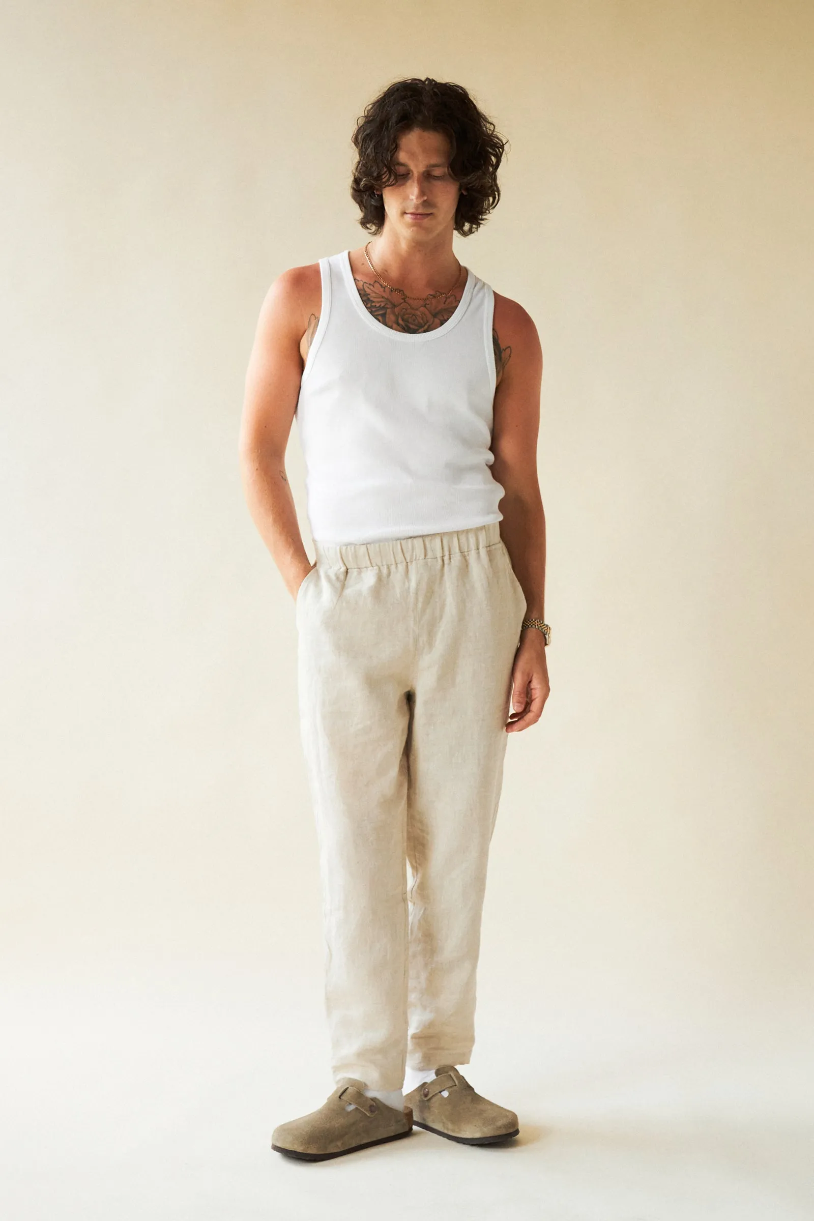 ALFAMA LINEN TROUSERS - SAND sold by Bound product image thumbnail 5