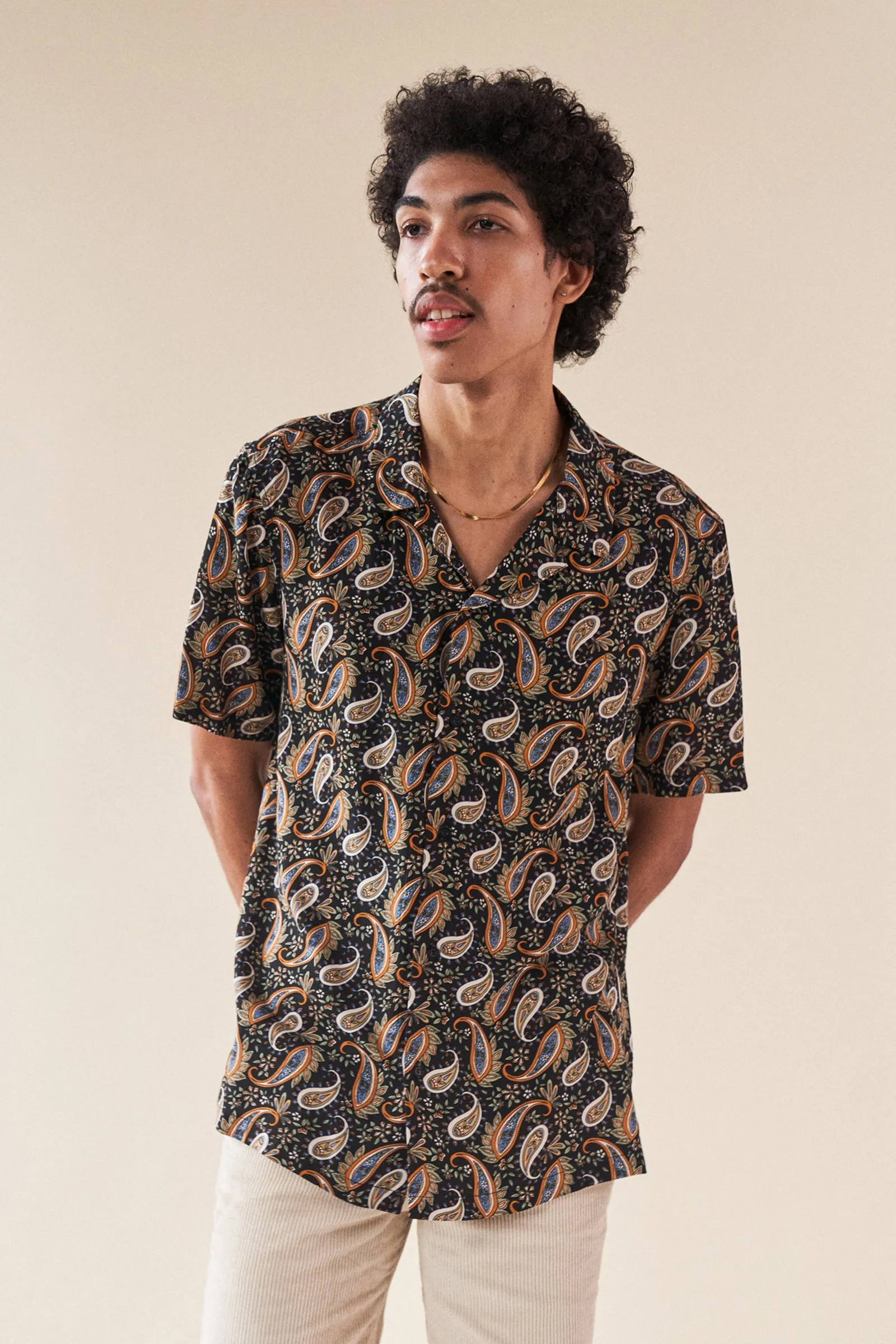 EBONY PAISLEY RAYON SS SHIRT sold by Bound