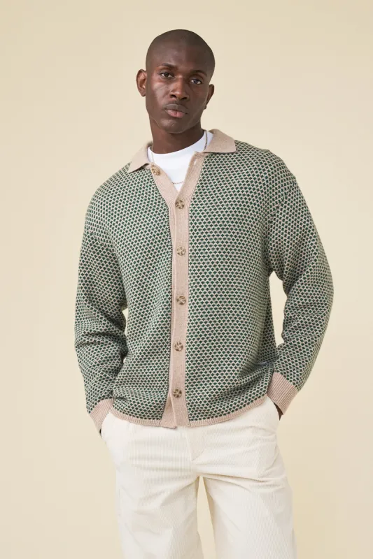 POLKA RETRO BUTTON KNIT - APPLE sold by Bound