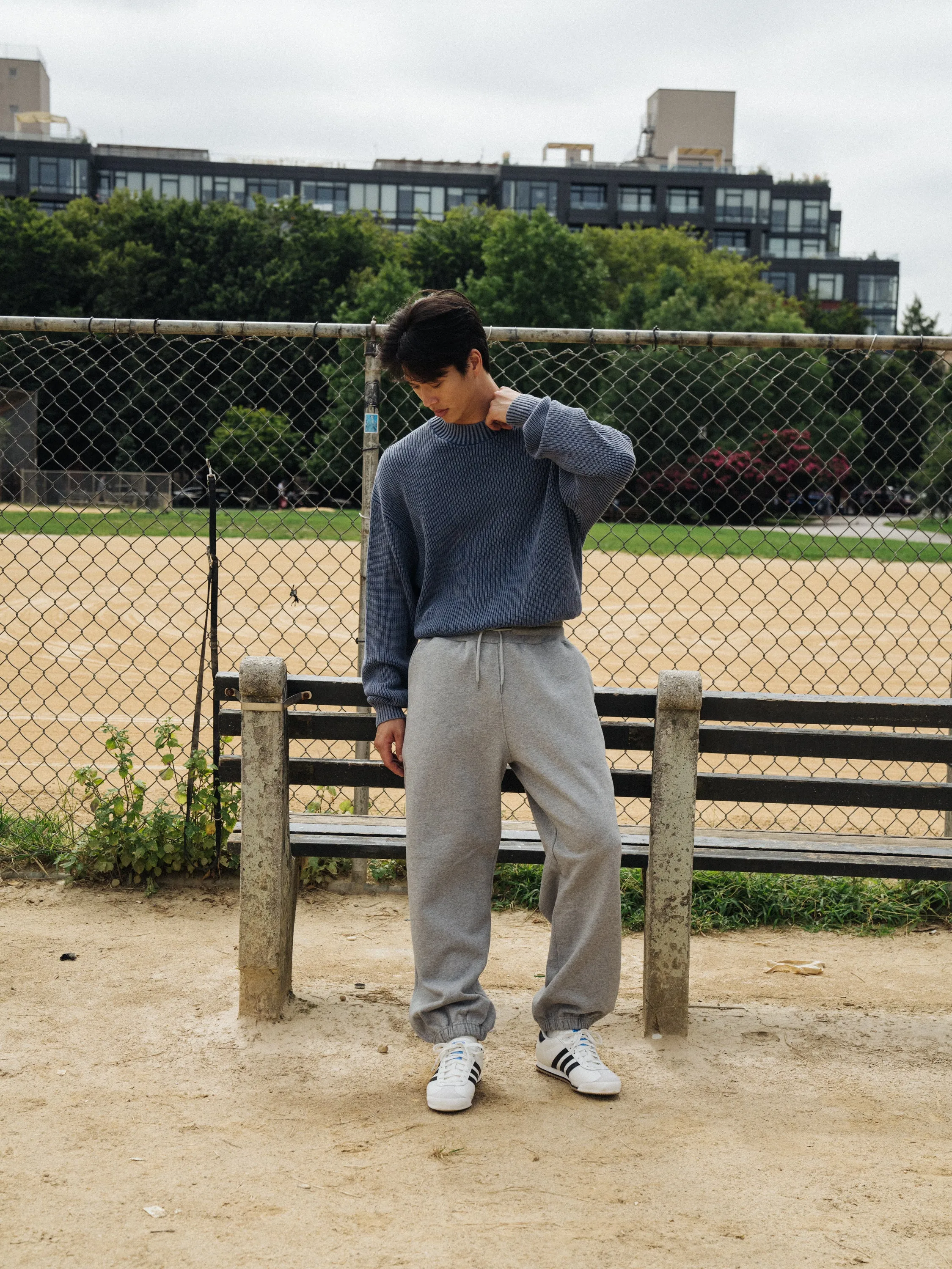 FISHERMAN RIBBED KNIT SWEATER - ACID WASHED NAVY sold by Bound product image thumbnail 2