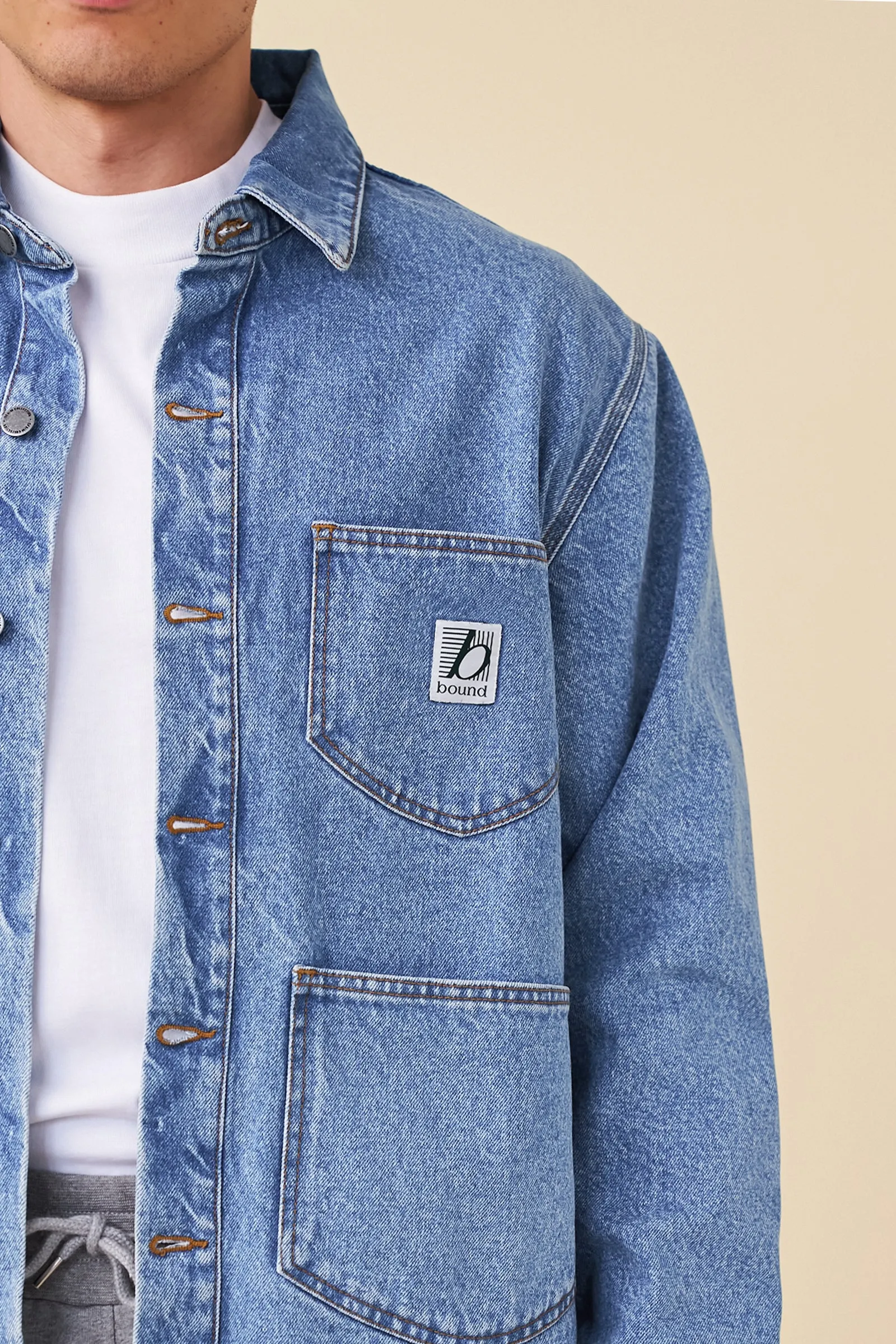 MANHATTAN DENIM WORK JACKET - MID BLUE sold by Bound product image thumbnail 5
