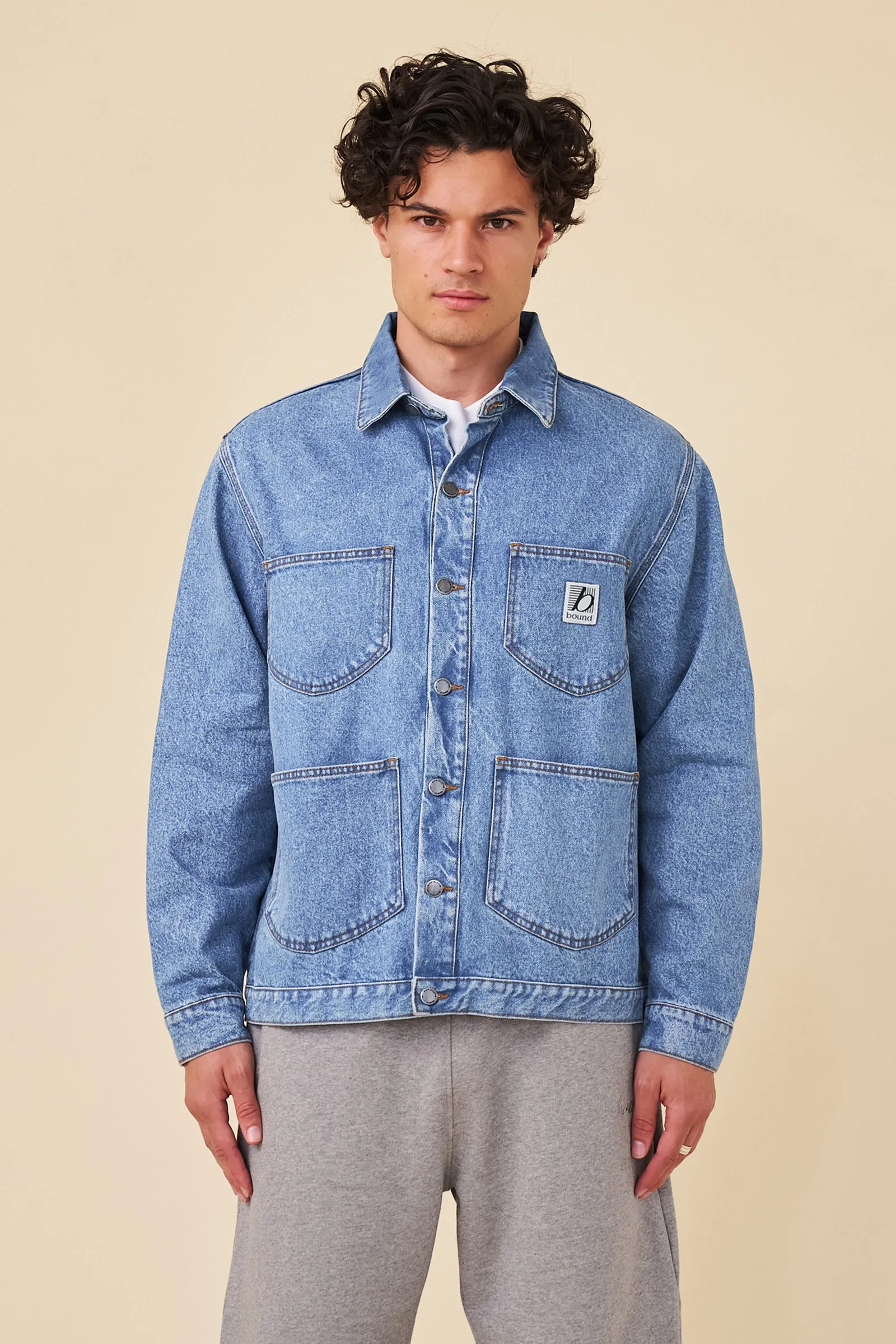 MANHATTAN DENIM WORK JACKET - MID BLUE sold by Bound