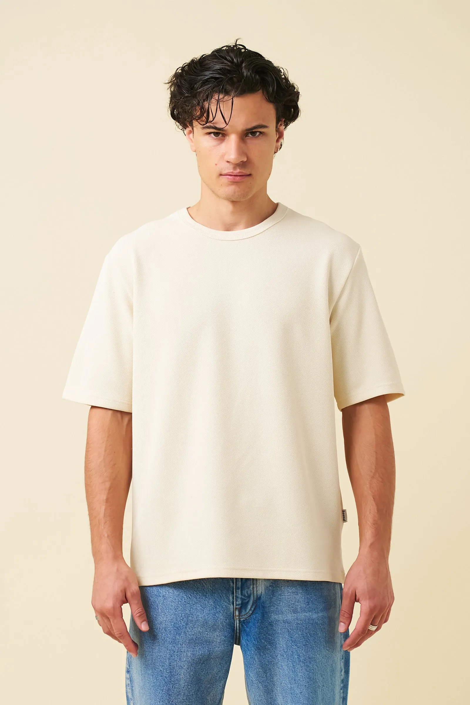 TEXTURED DUTY TEE - ECRU sold by Bound