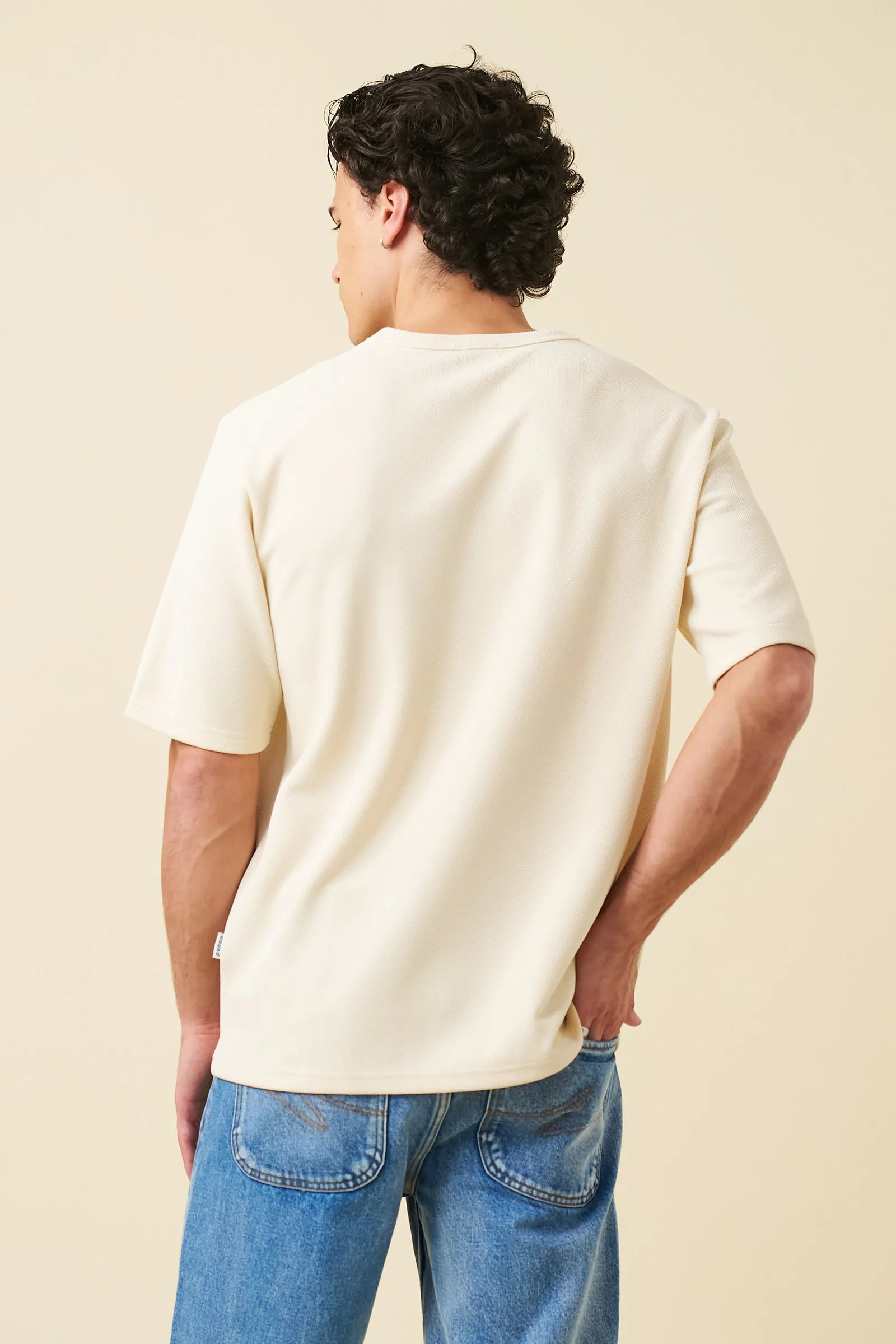 TEXTURED DUTY TEE - ECRU sold by Bound product image thumbnail 5