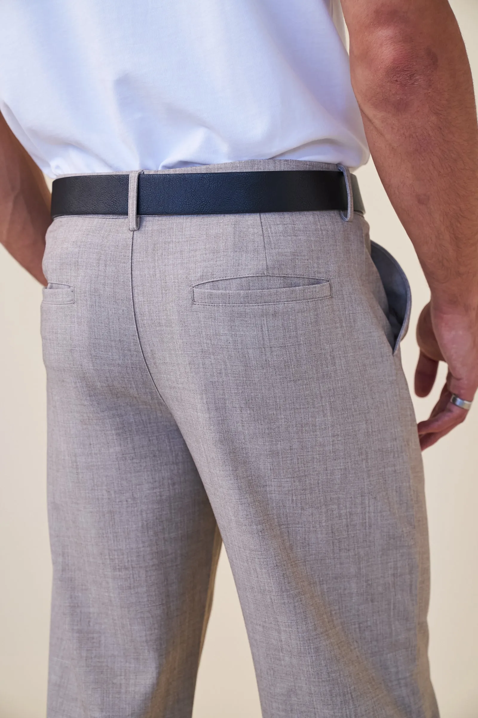 TAPERED DOUBLE PLEAT TROUSER - STONE sold by Bound product image thumbnail 5