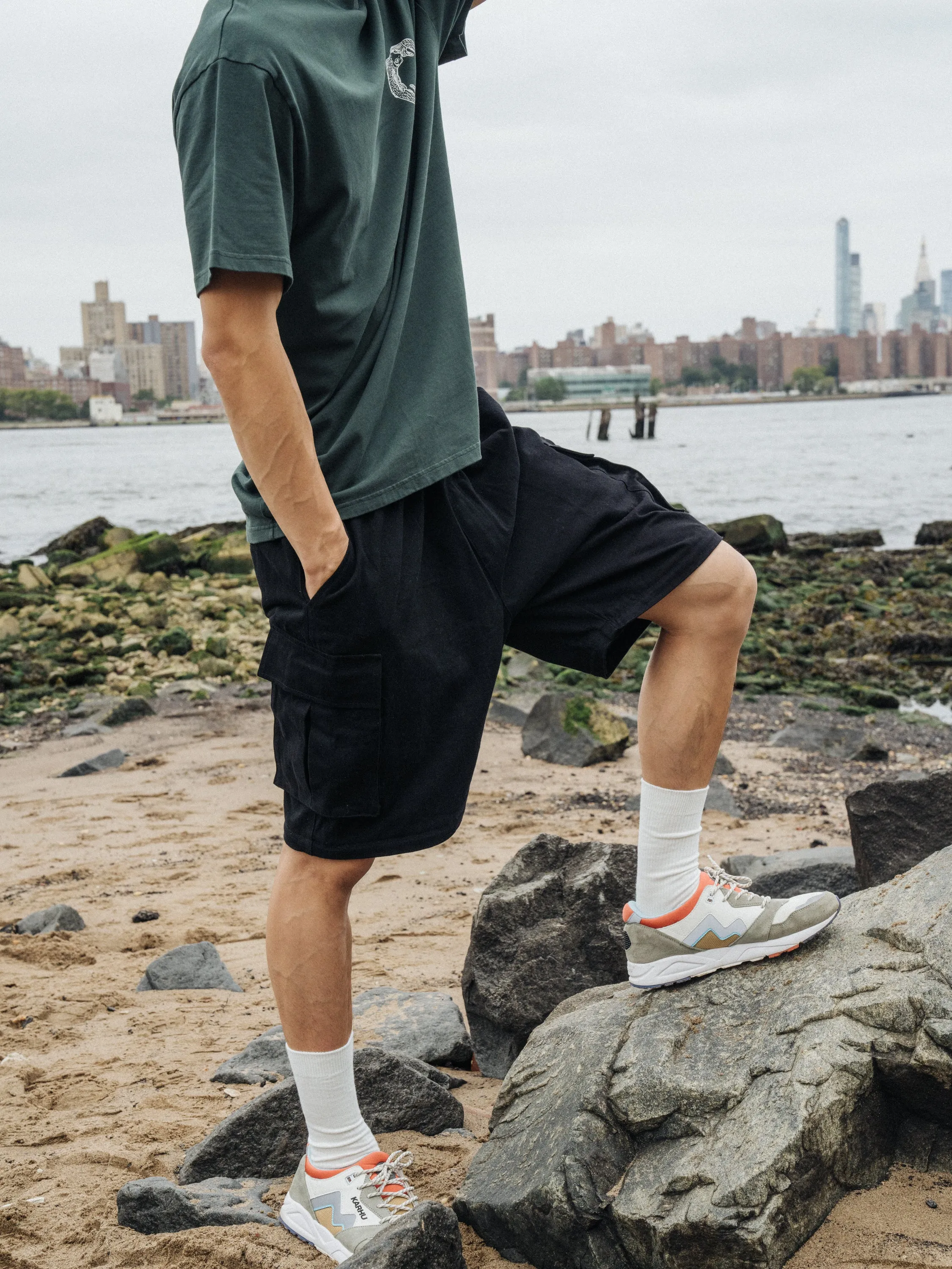 CANVAS CARGO TROUSER + SHORT ZIP OFFS - BLACK sold by Bound product image thumbnail 4