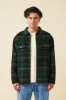 BYRANT CHECK WOOL COAT - GREEN / NAVY sold by Bound