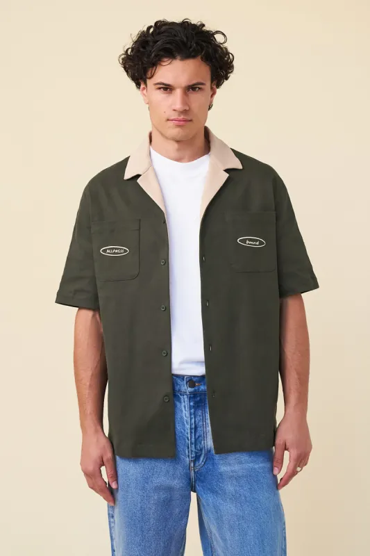 ALLPRESS X BOUND 'JOE' HEAVY CANVAS BOWLING SHIRT sold by Bound