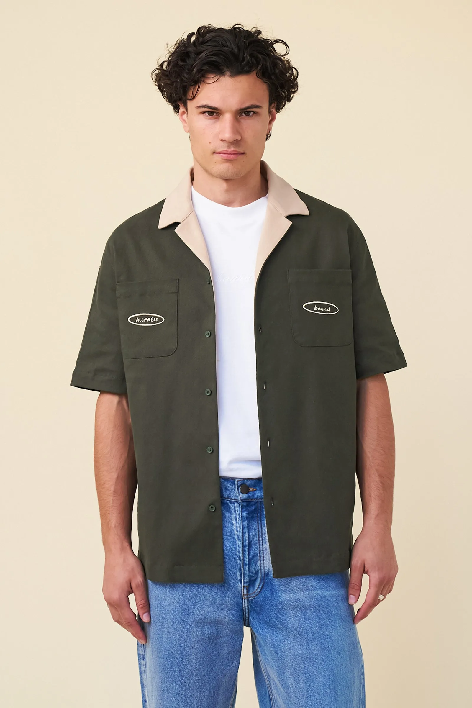 ALLPRESS X BOUND 'JOE' HEAVY CANVAS BOWLING SHIRT sold by Bound