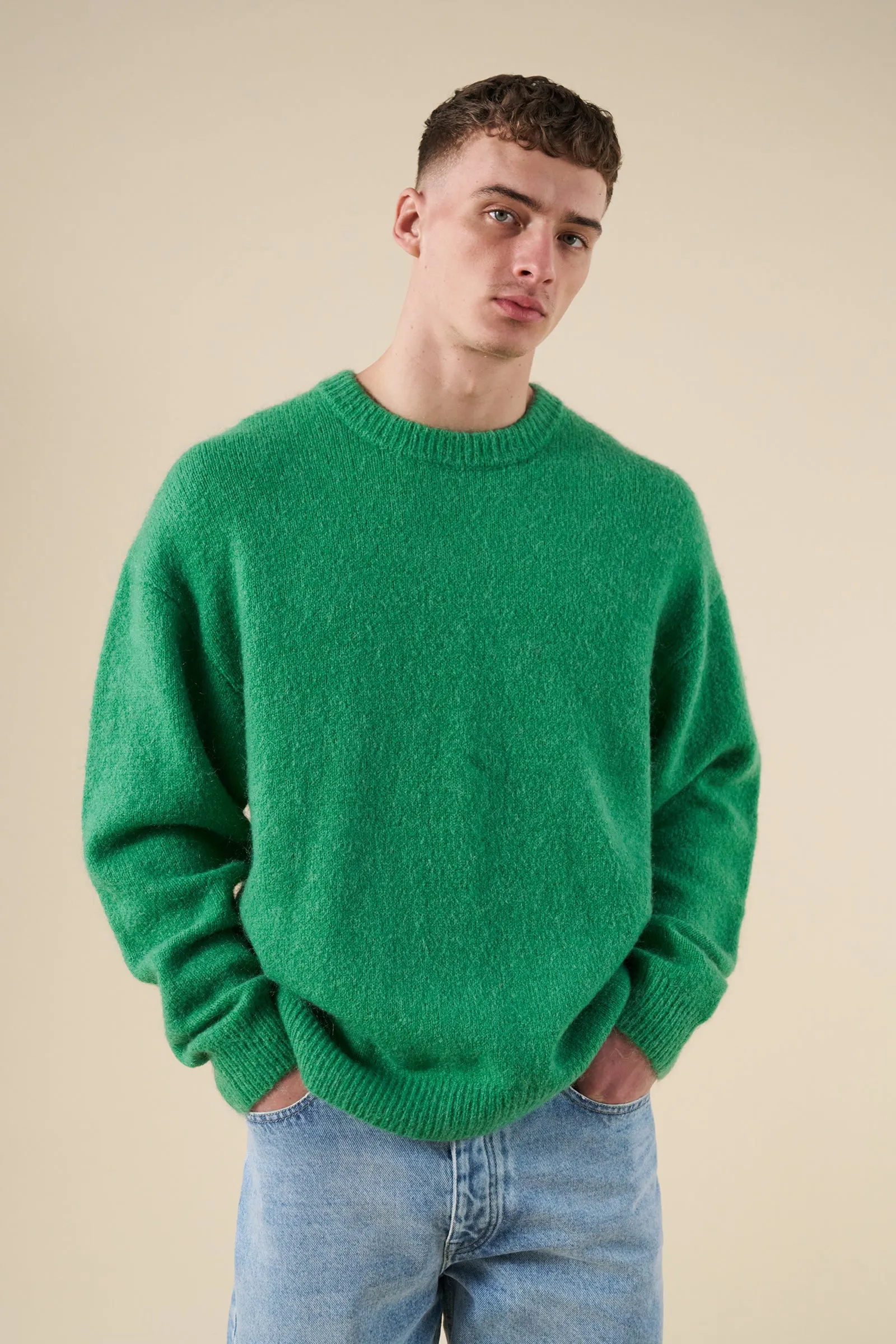 BAXTER MOHAIR BLEND SWEATER - KELLY GREEN sold by Bound