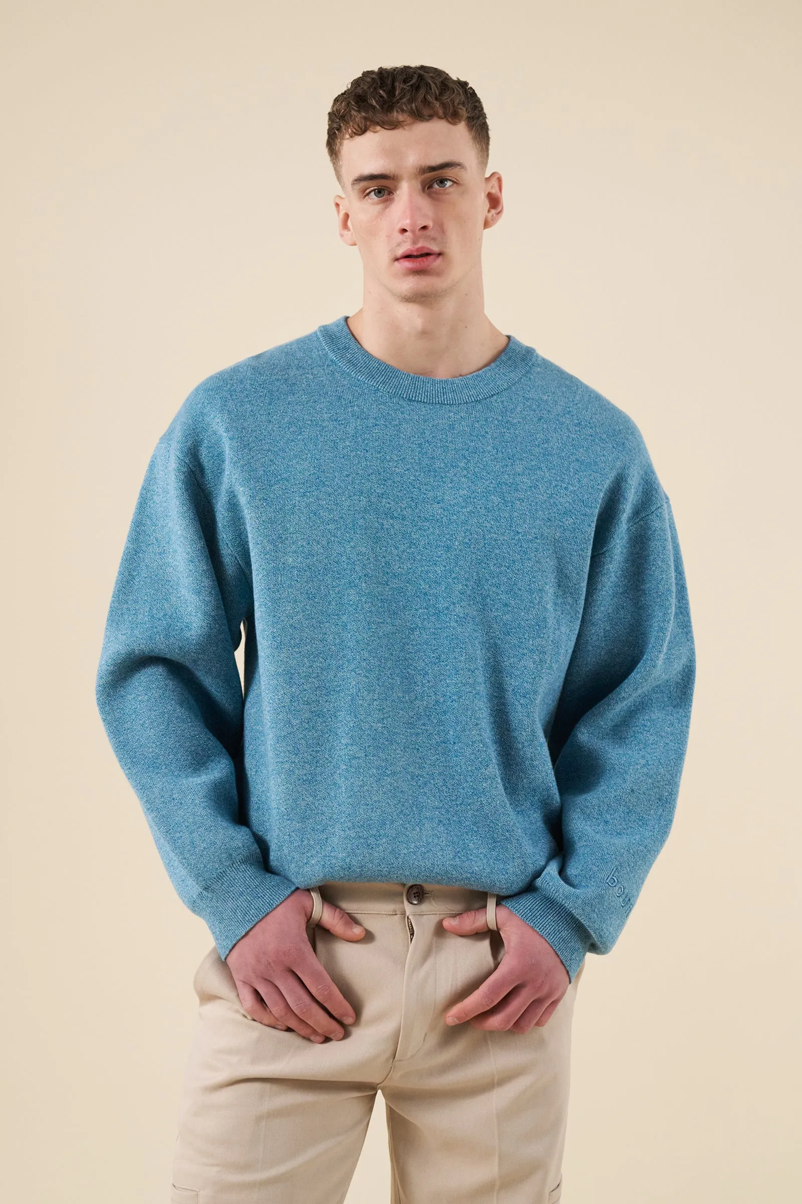 DELMAR KNIT SWEATER - AZURE BLUE sold by Bound
