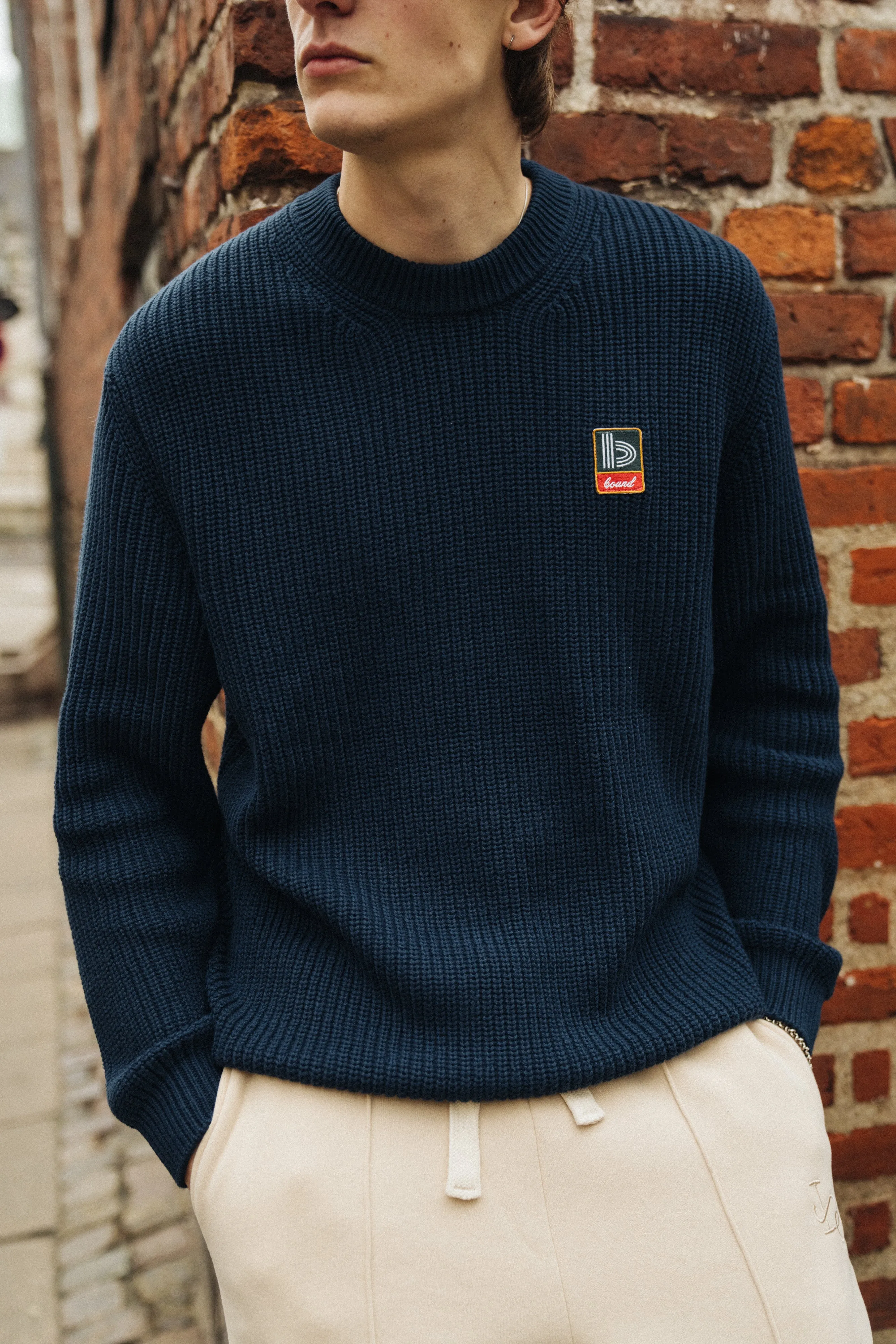 RETRO FISHERMAN RIB KNIT SWEATER - PETROL BLUE sold by Bound product image thumbnail 2