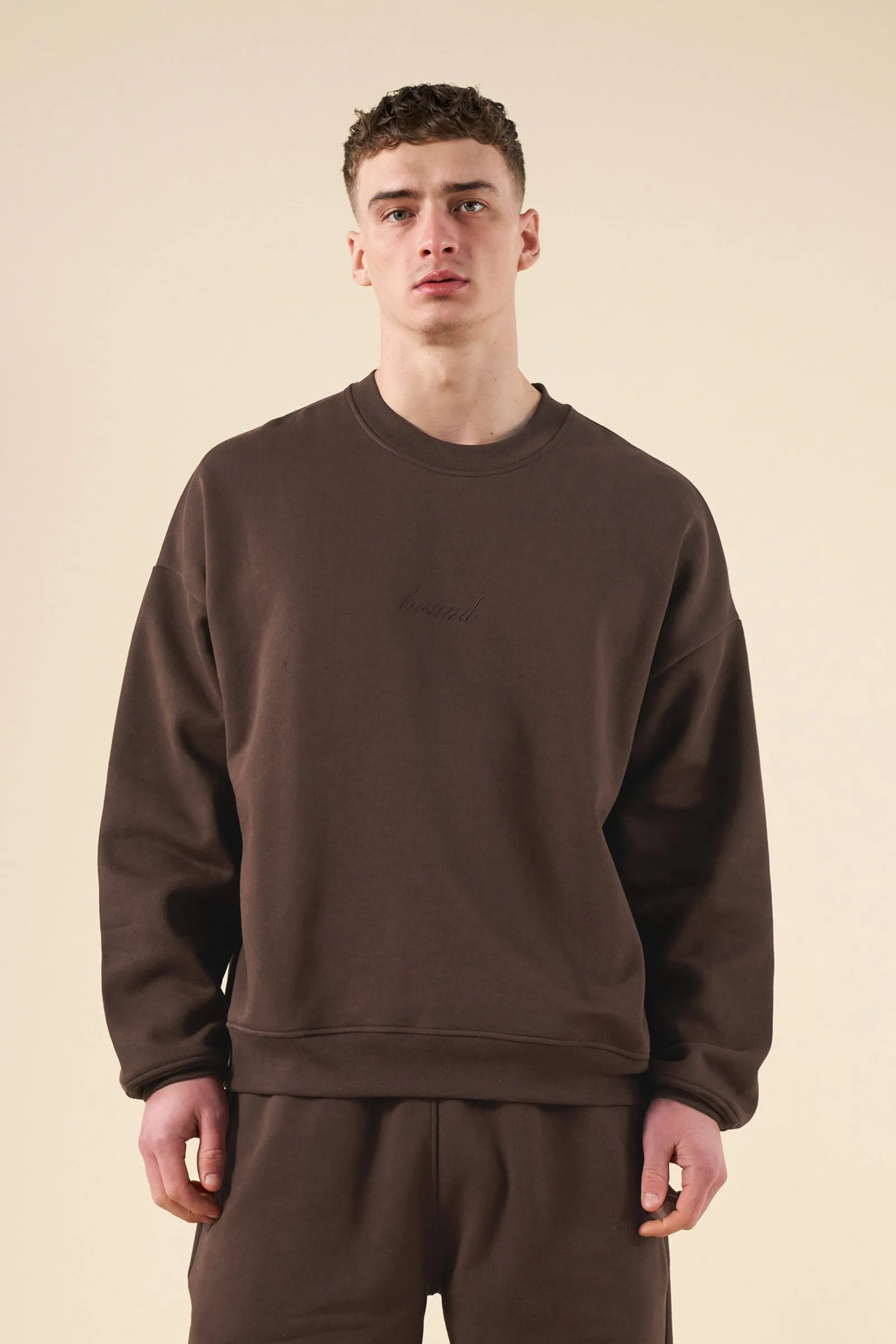 SUSTAIN HEAVY SWEATER - COCOA BROWN sold by Bound