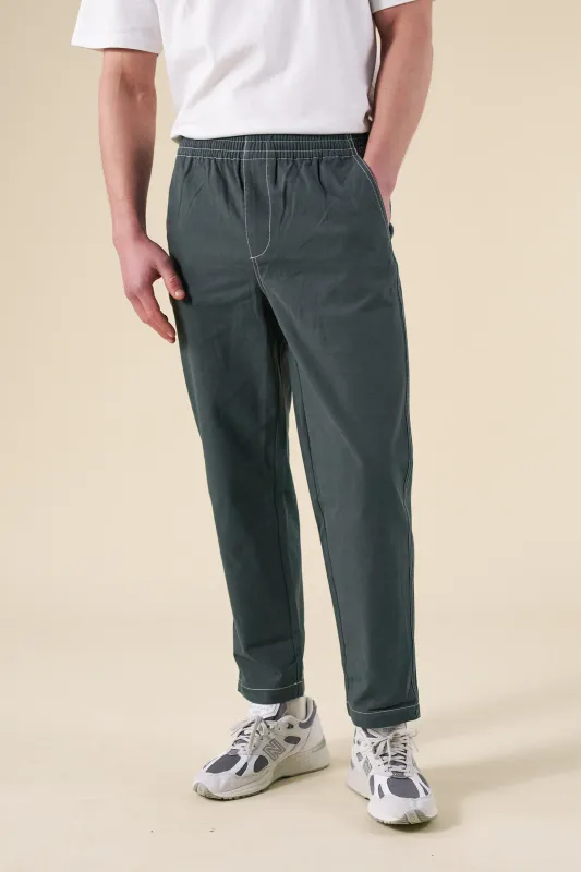 CONTRAST RIPSTOP CANVAS TROUSER - MID GREEN sold by Bound