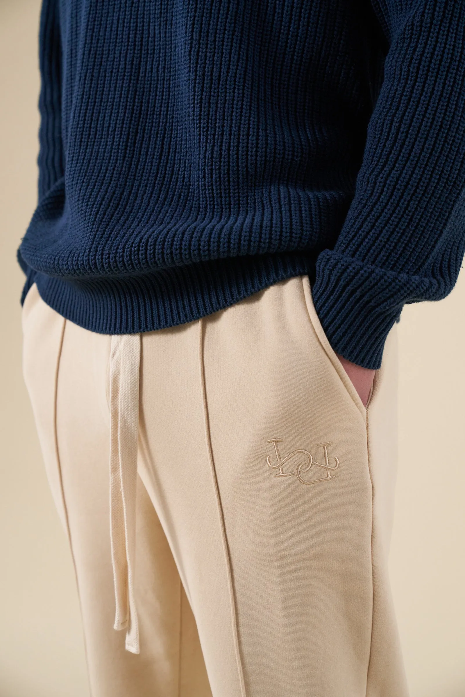 CUFFLESS PLEAT JOGGERS - CREAM sold by Bound product image thumbnail 5