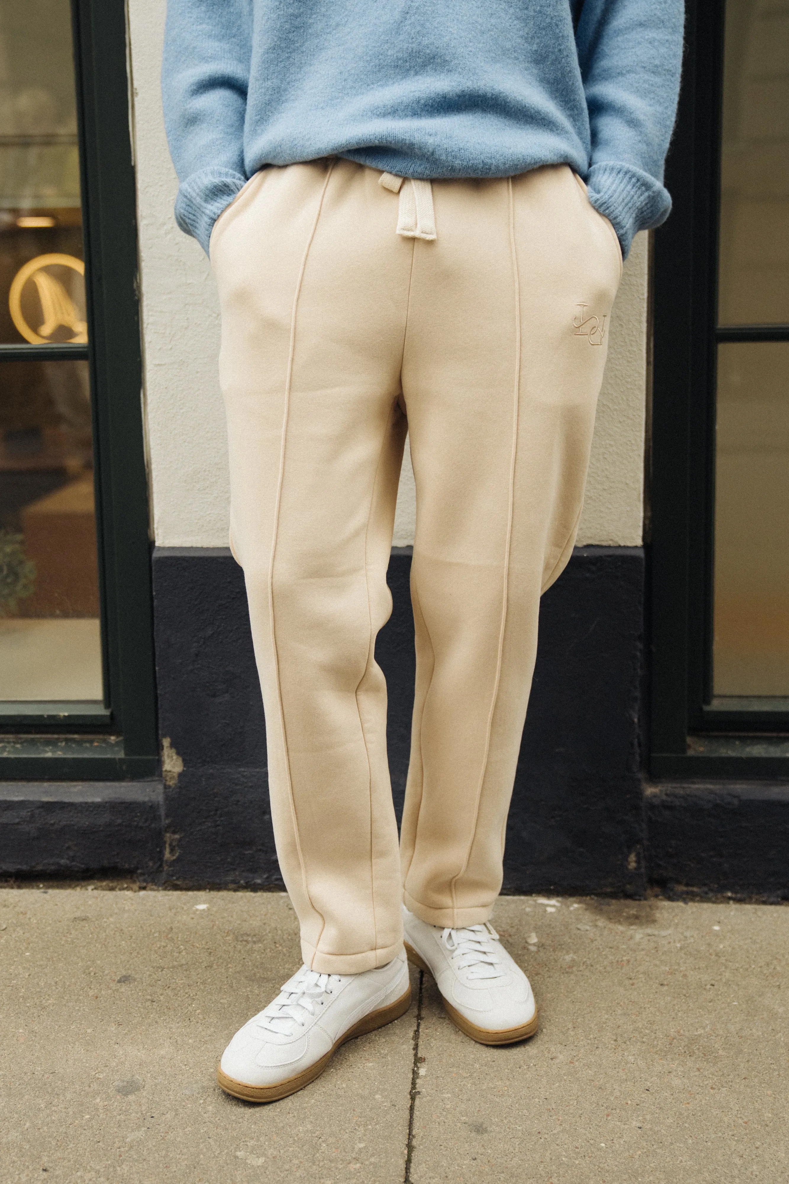 CUFFLESS PLEAT JOGGERS - CREAM sold by Bound product image thumbnail 2