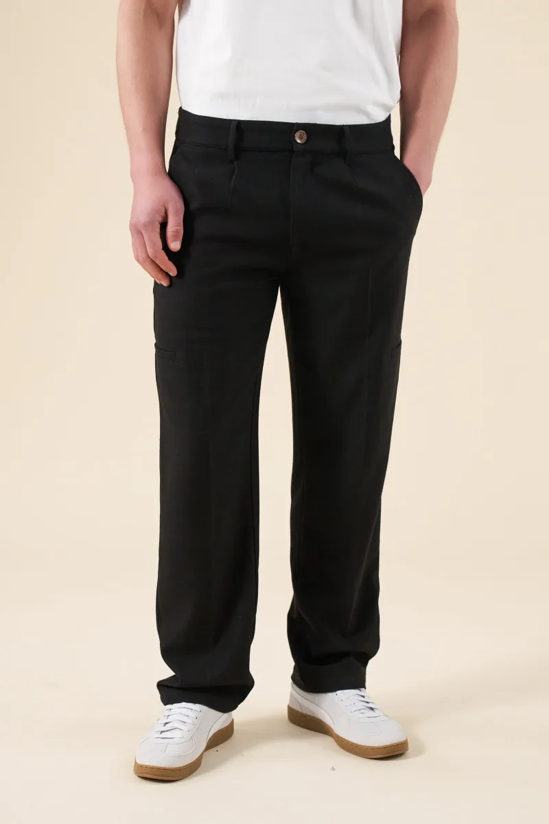 TAPERED CASUAL TROUSER  - BLACK sold by Bound