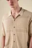 RUPERT CROCHET KNIT POLO - SAND sold by Bound