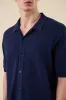 RUPERT CROCHET KNIT POLO - NAVY sold by Bound