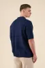 RUPERT CROCHET KNIT POLO - NAVY sold by Bound