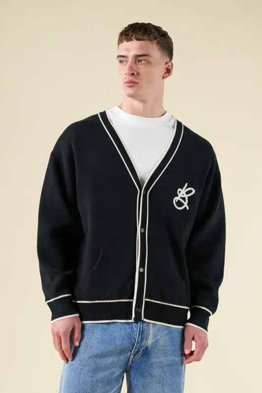 SIGNATURE CHENILLE CARDIGAN - BLACK sold by Bound