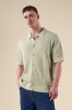 STANLEY WAFFLE KNIT POLO - PISTACHIO sold by Bound
