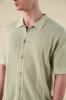 STANLEY WAFFLE KNIT POLO - PISTACHIO sold by Bound