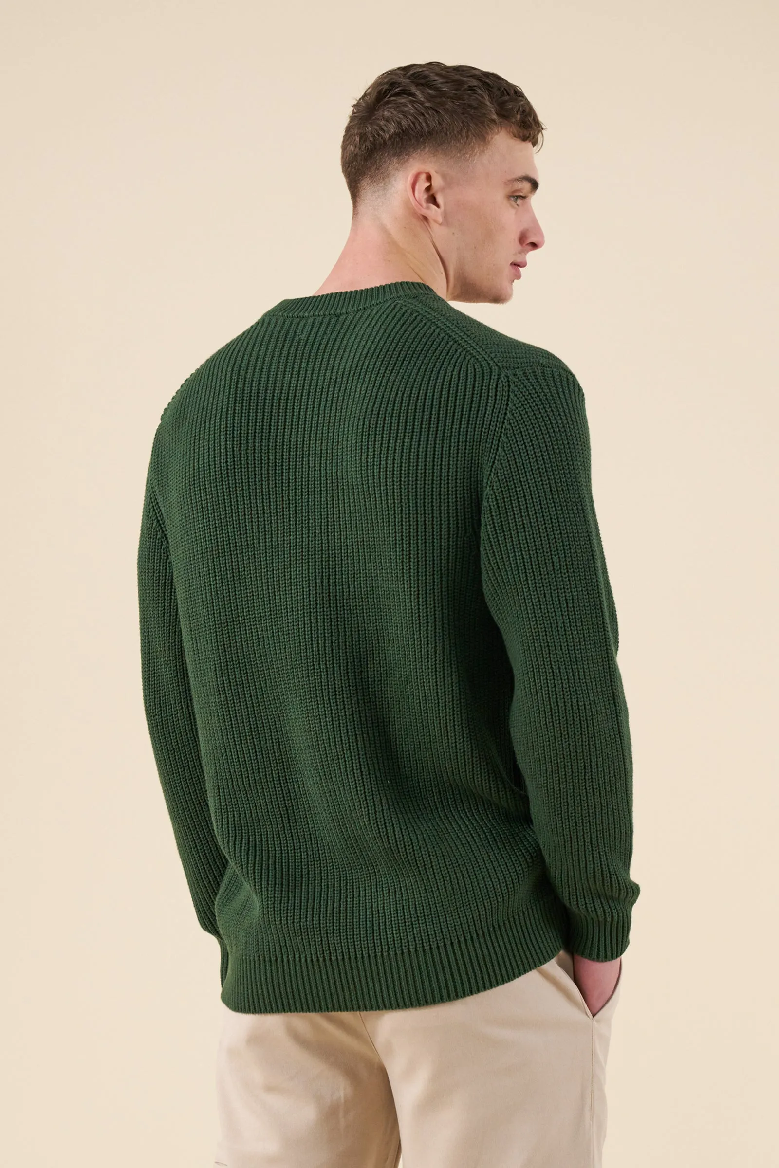 RETRO FISHERMAN RIB KNIT SWEATER - GREEN sold by Bound product image thumbnail 4