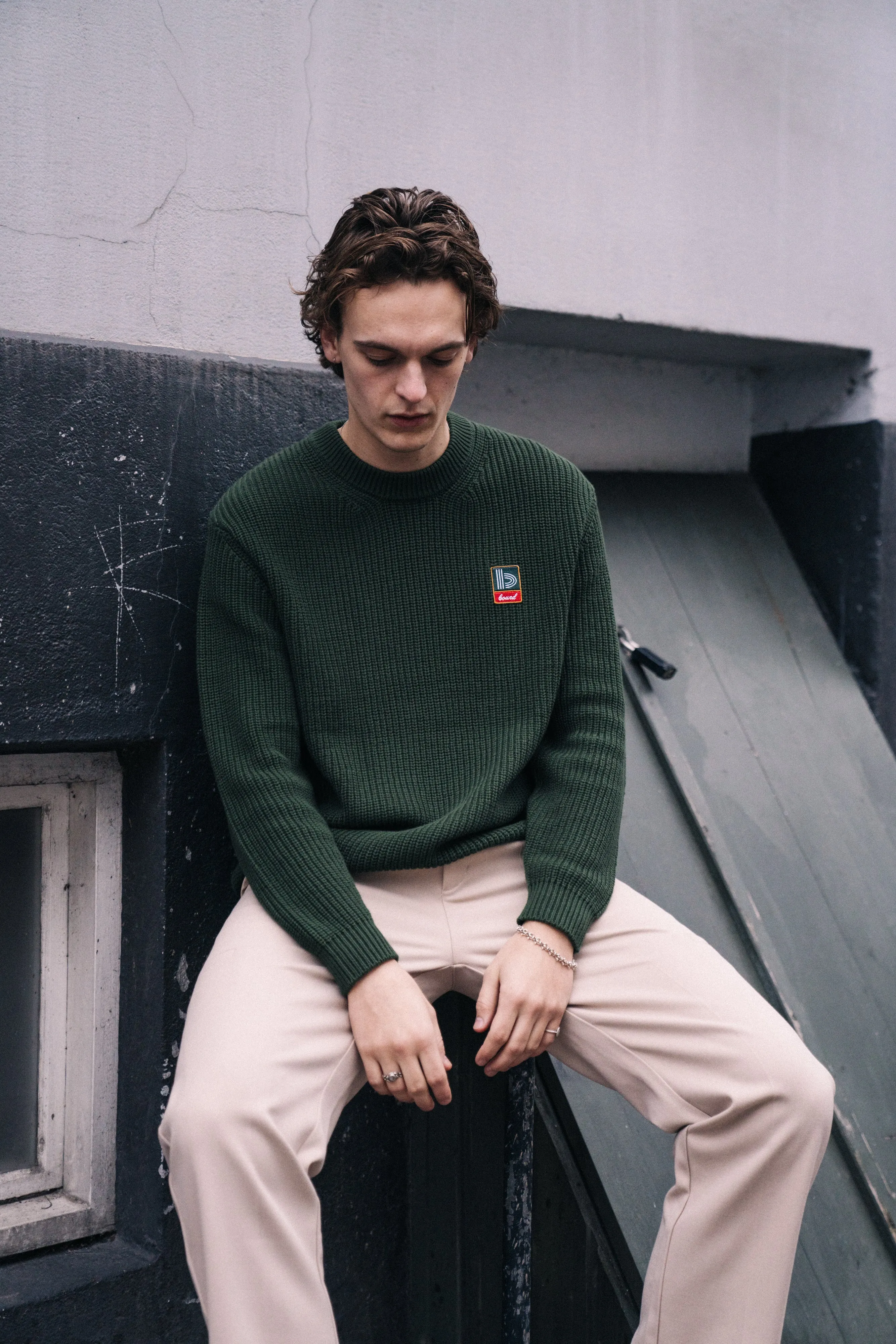 RETRO FISHERMAN RIB KNIT SWEATER - GREEN sold by Bound product image thumbnail 2