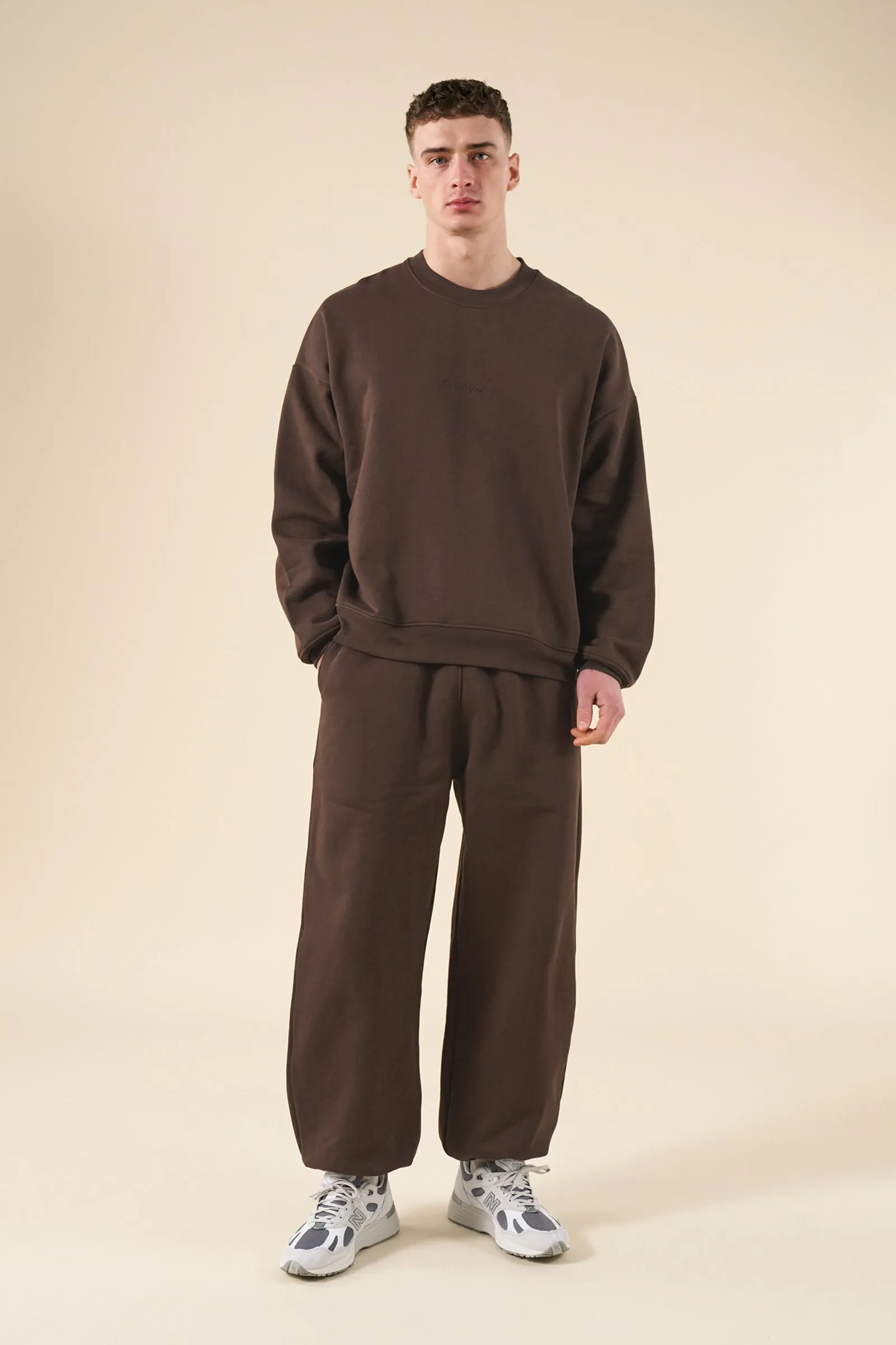SUSTAIN HEAVY SWEATER & JOGGERS SET - COCOA BROWN sold by Bound