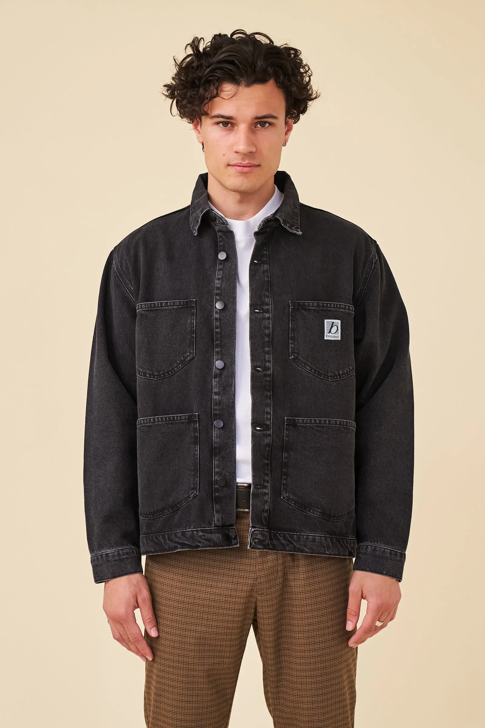 MANHATTAN DENIM WORK JACKET - WASHED BLACK sold by Bound