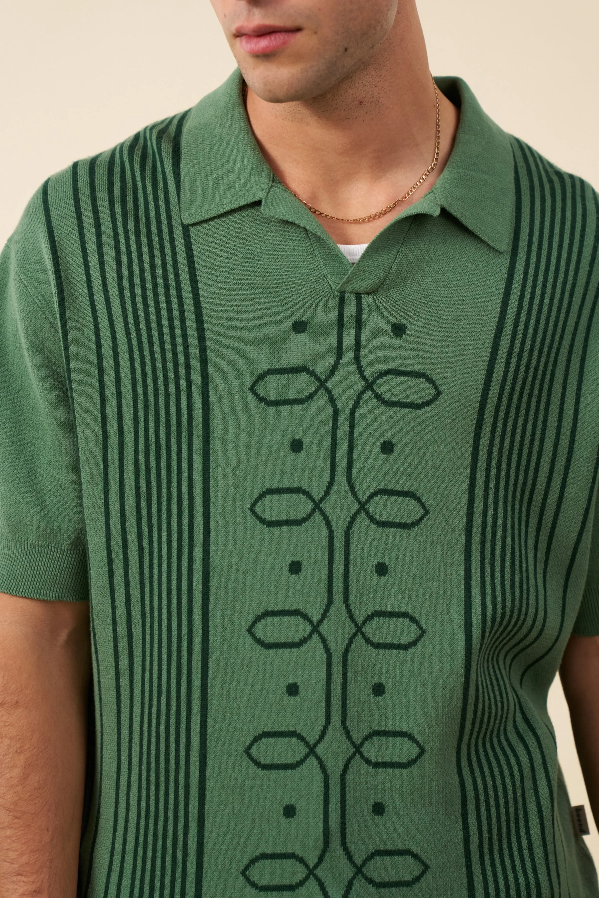 ANDREAS KNIT POLO - HUNTER GREEN sold by Bound product image thumbnail 5