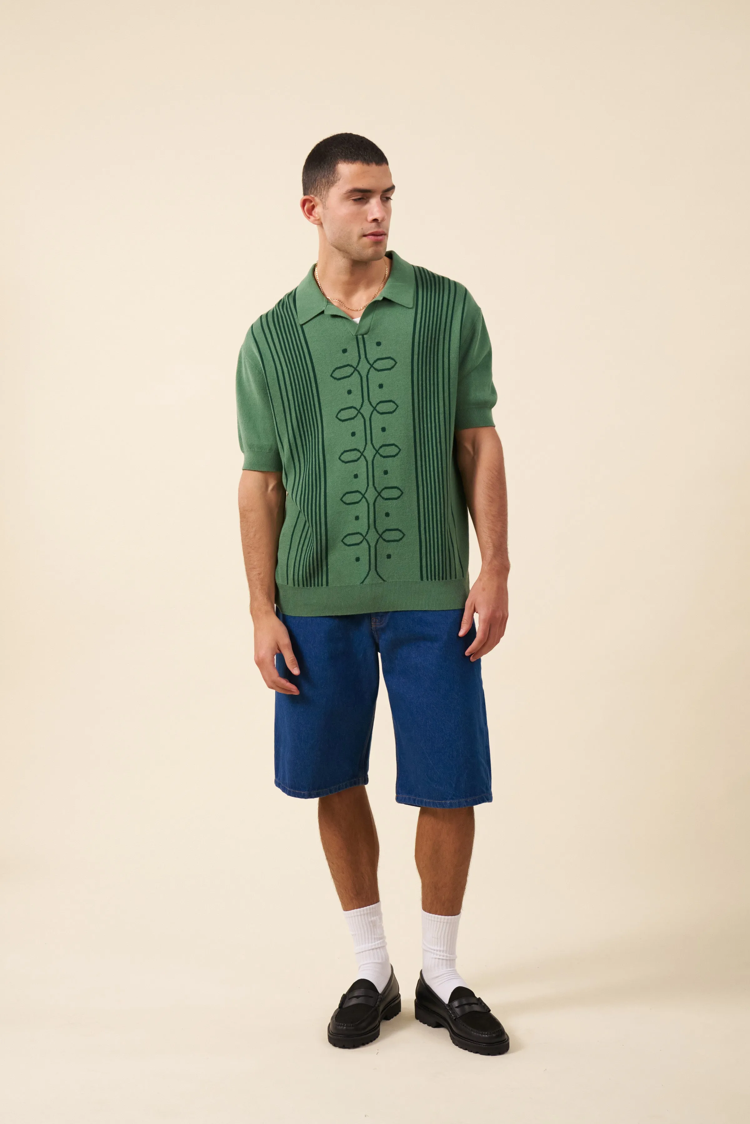 ANDREAS KNIT POLO - HUNTER GREEN sold by Bound product image thumbnail 4